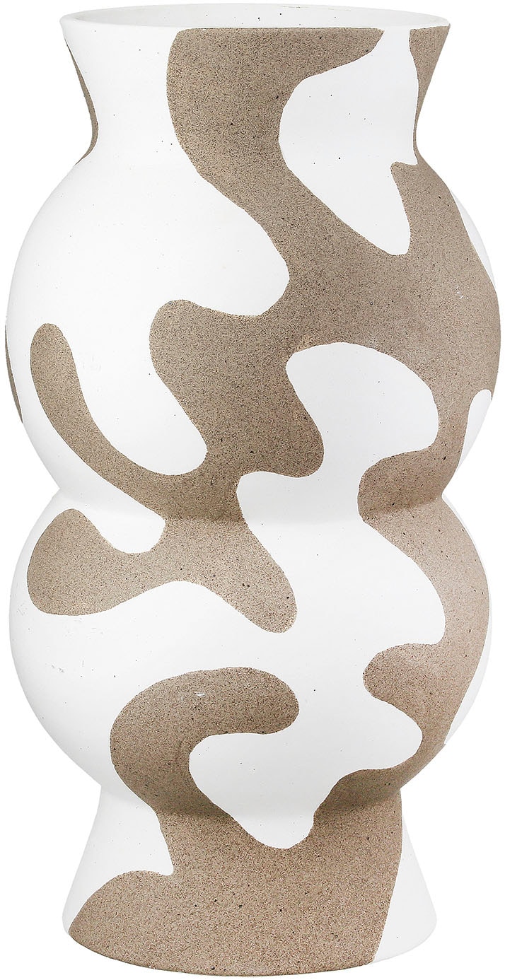 GILDE Tischvase »Vase rund Areno beige; weiss H. 35 cm«