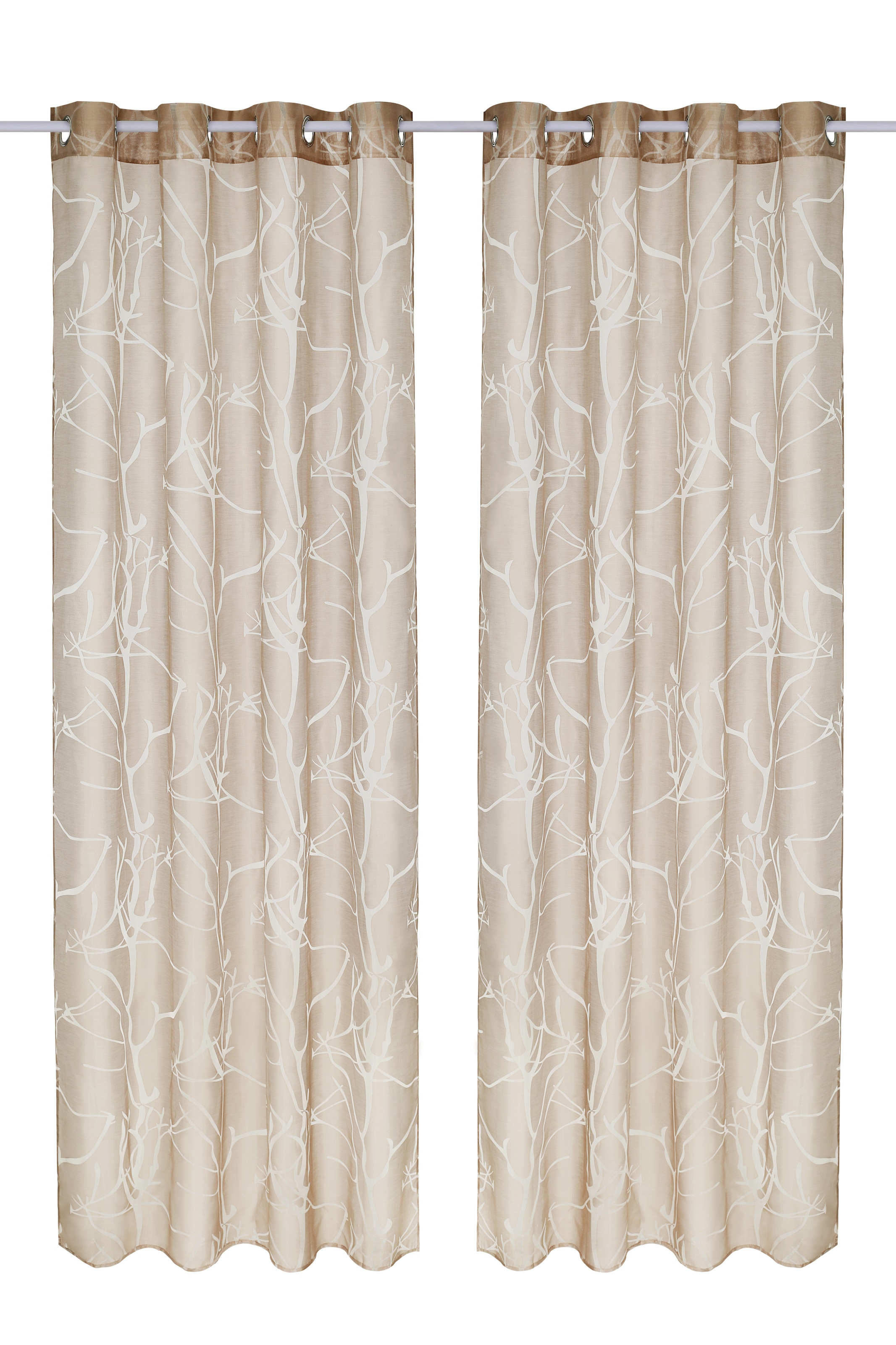 GOODproduct Gardine »Anna, 1 Stück, halbtransparent, Äste-Motiv« Ösen 1 Stk. tlg. Bestseller, Äste-Motiv, Viskose, Polyester