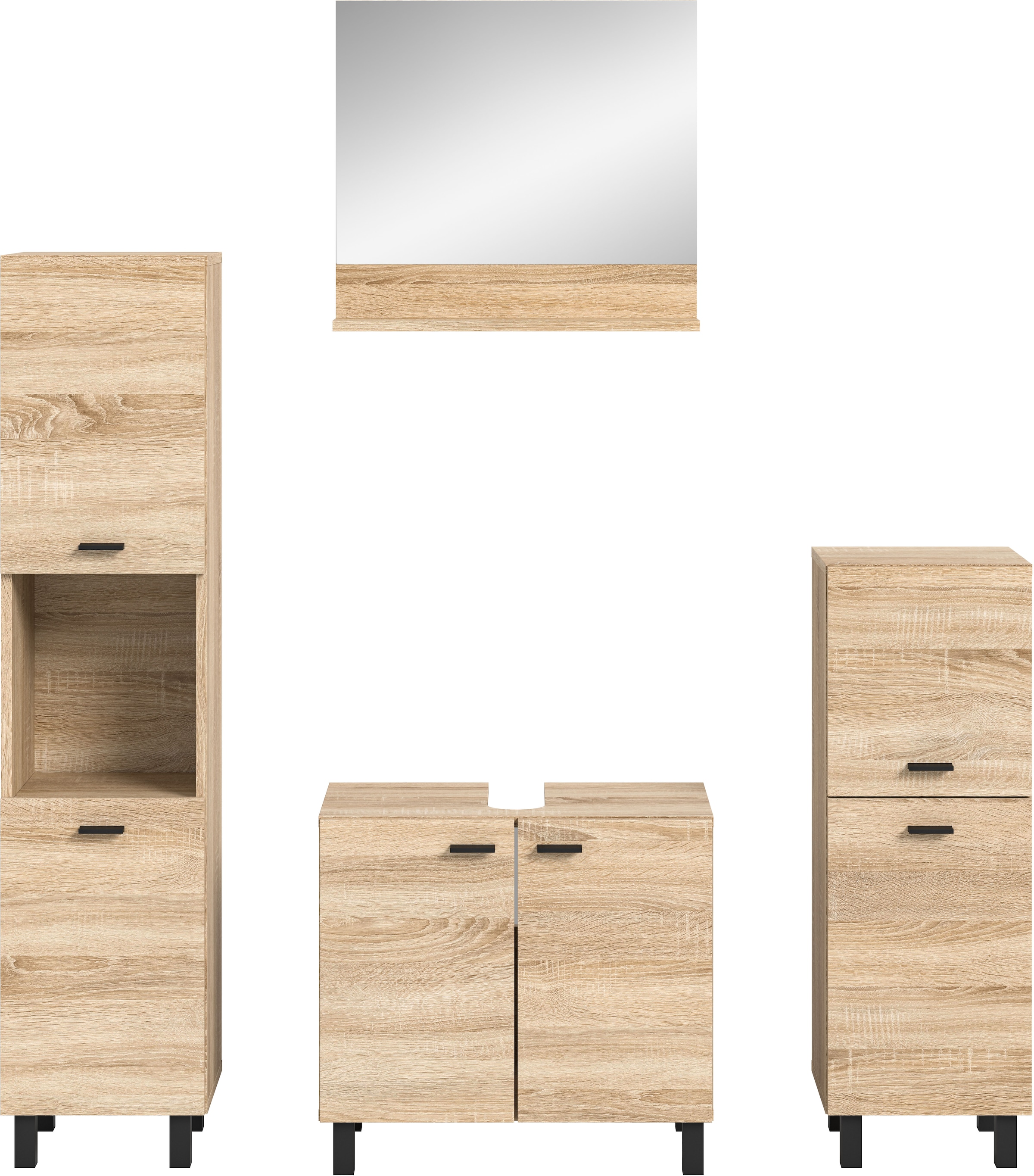 welltime Ensemble de meubles de salle de bain »Tampa, Breite 137cm, 4-teilig« 4 cuis tlg.