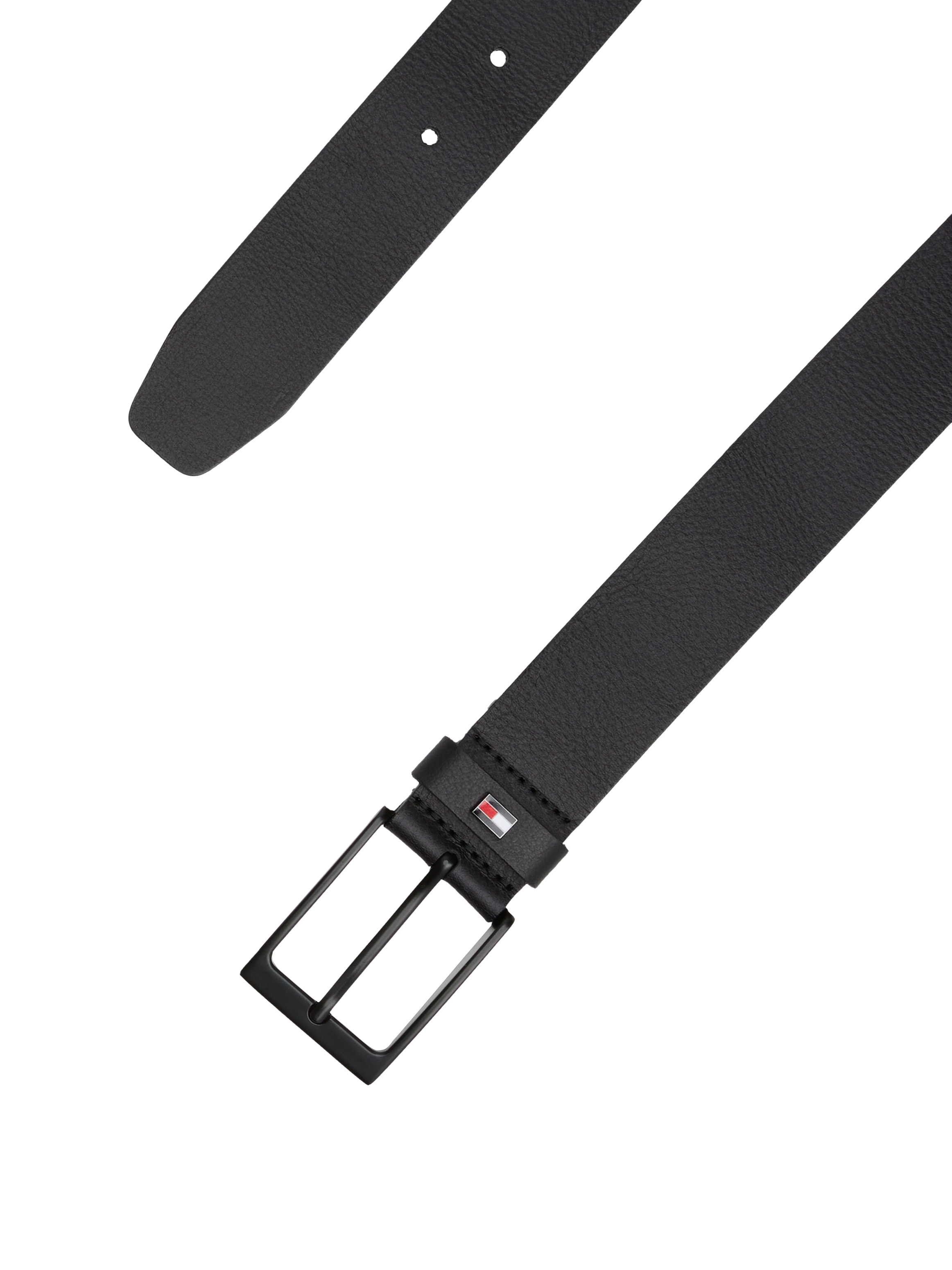 Tommy Hilfiger Ceinture en cuir »LAYTON 3.5 cm breit«, Metallpatch, Einfachdornschliesse