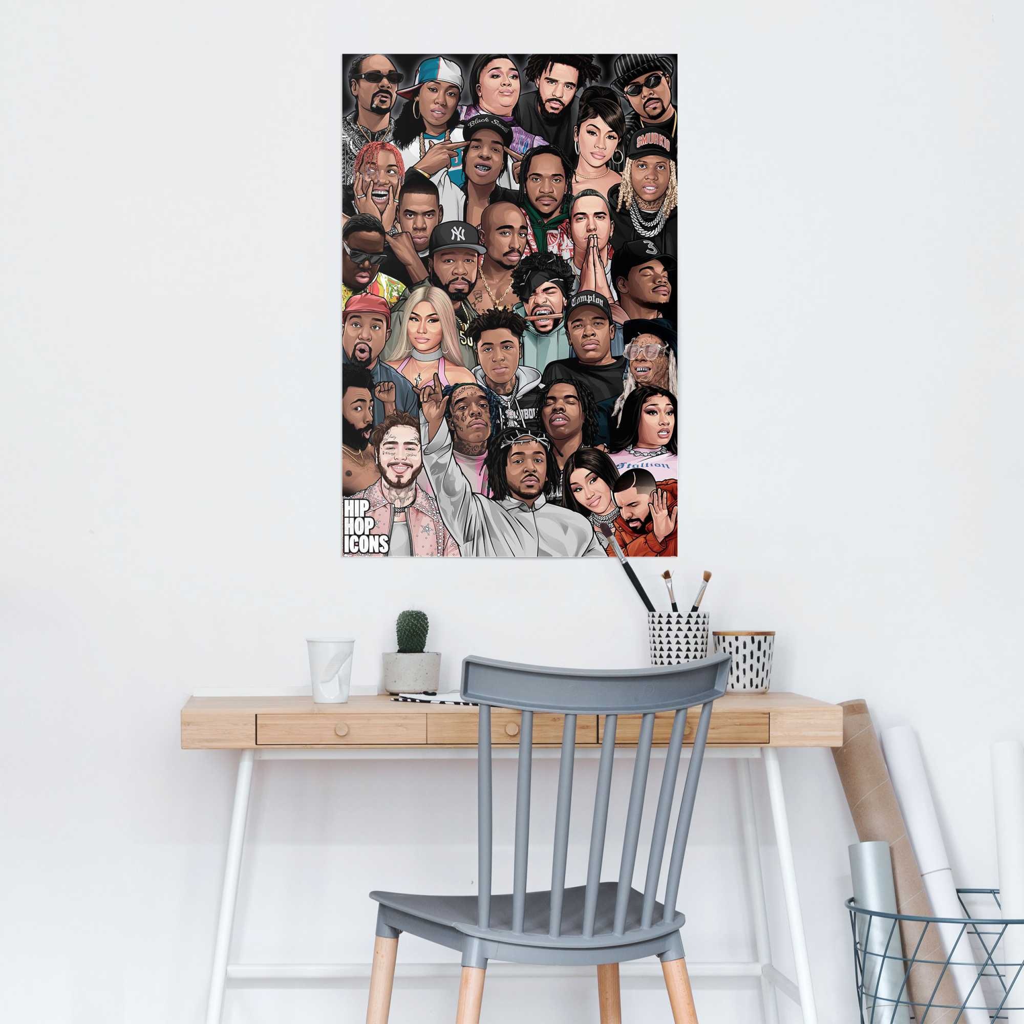 Reinders! Poster »Hip Hop Icons« Teenager Zimmer - Mehrfarbig - 150 gr.  Papier - Musik - 61x91,5 cm