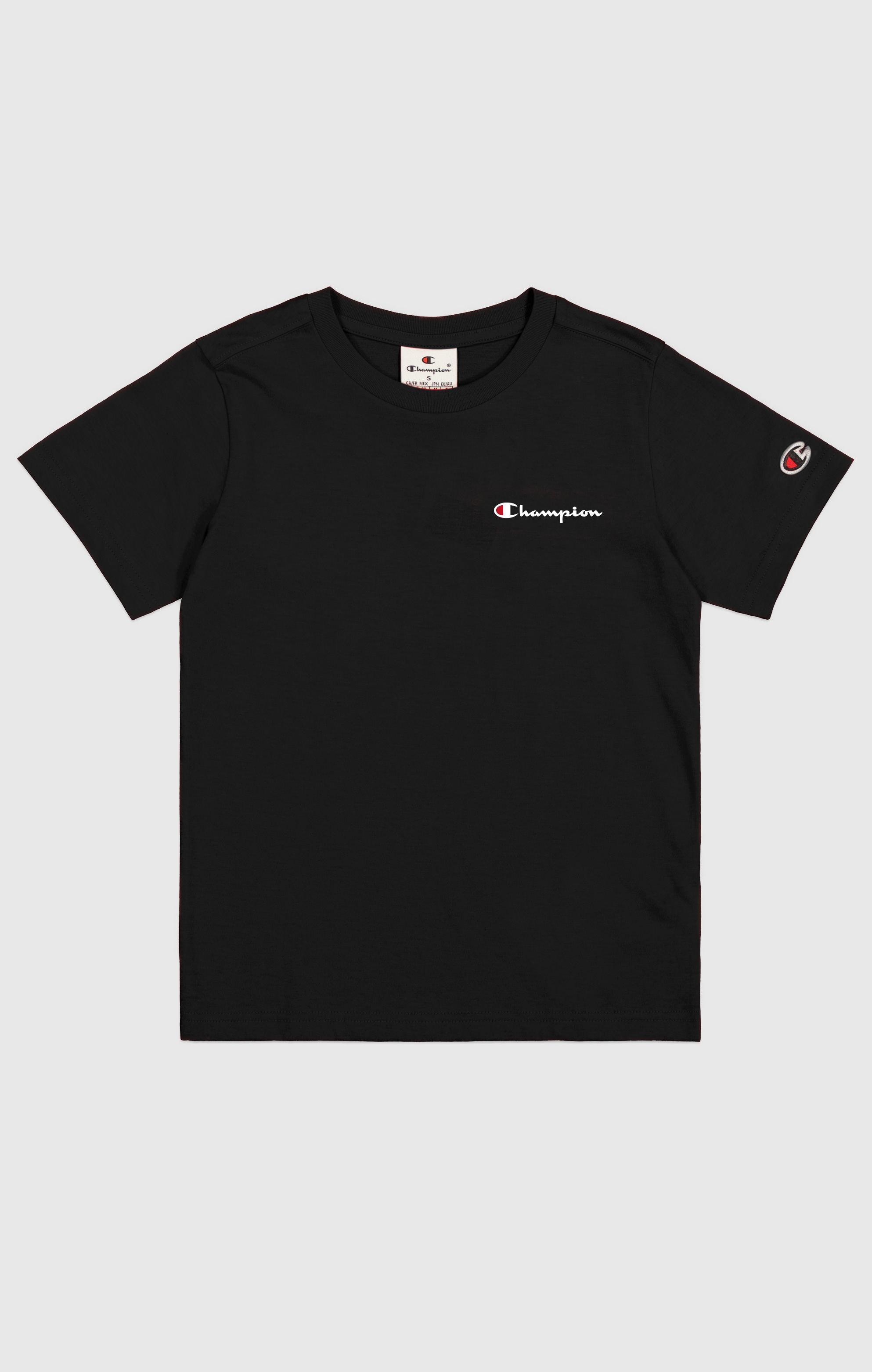 Champion T-Shirt für Kinder, mit Logodrucken, Kurzarm, aus Baumwolle, gerader Abschluss