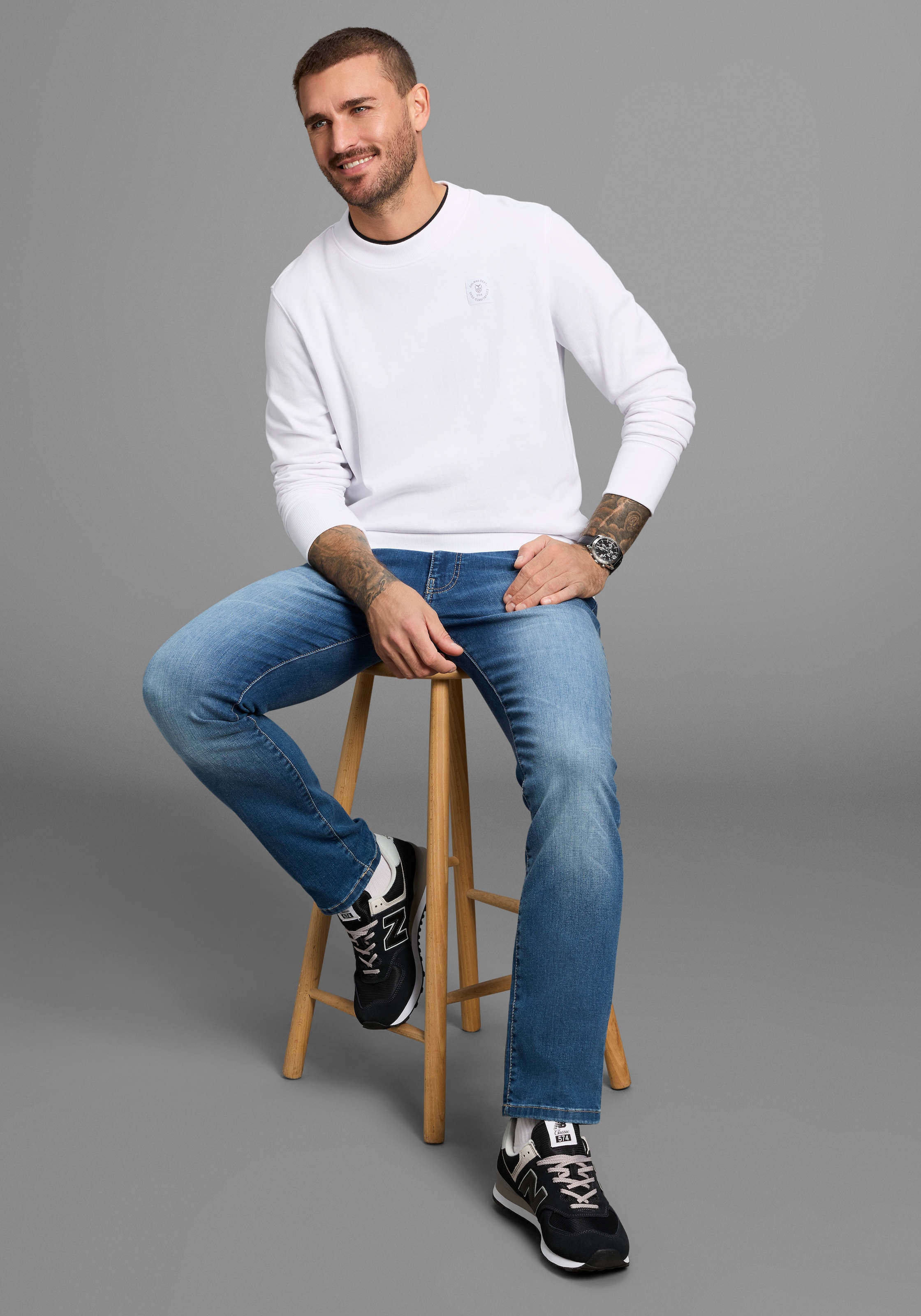 DELMAO Sweatshirt Langarm,  Regular Fit,  unifarben,  Basic-Stil