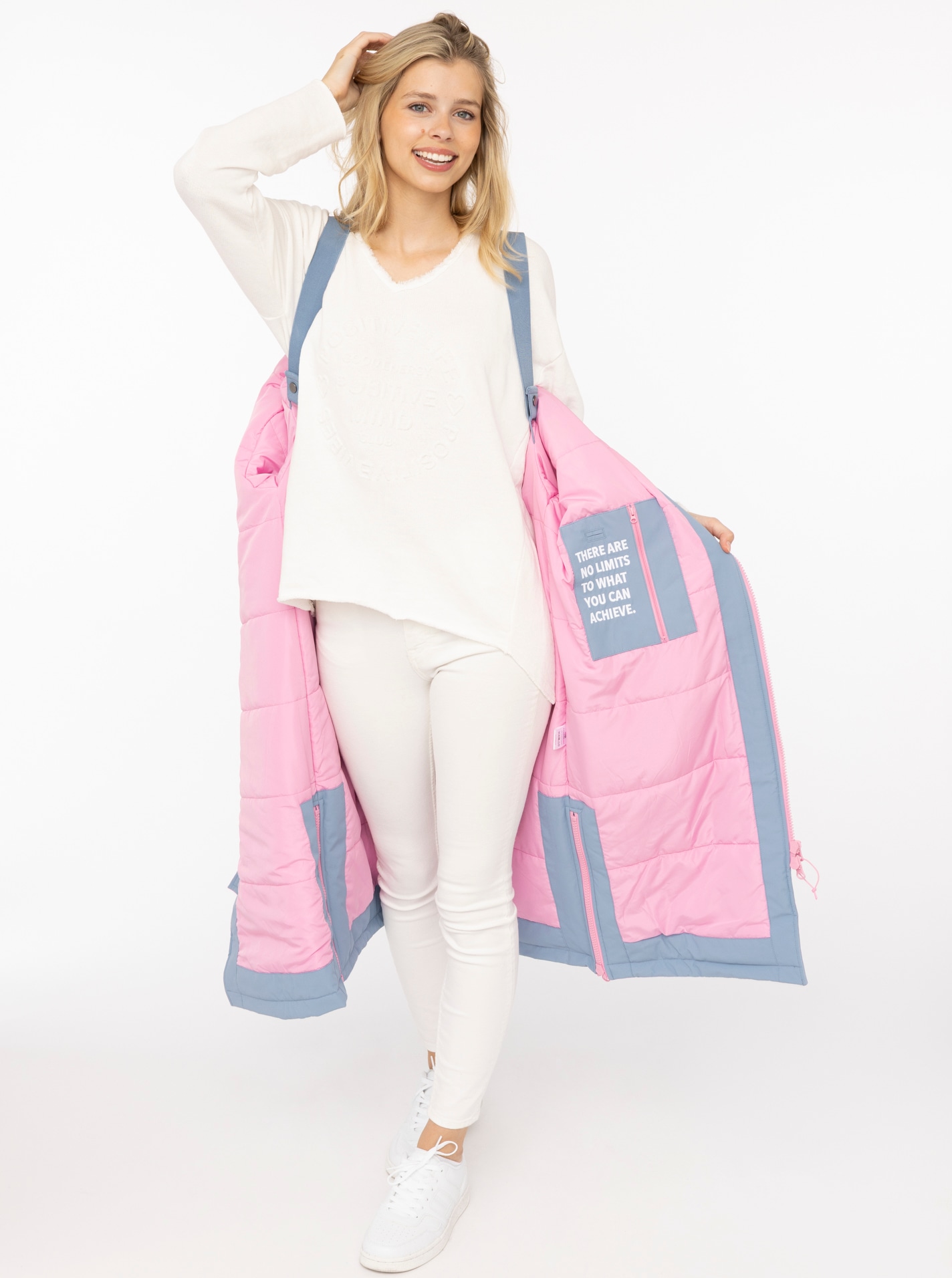 Zwillingsherz Kurzmantel »"Oversize Windjacke ZH"« Kapuze, Reissverschluss, seitliche Taschen, leicht wattiert