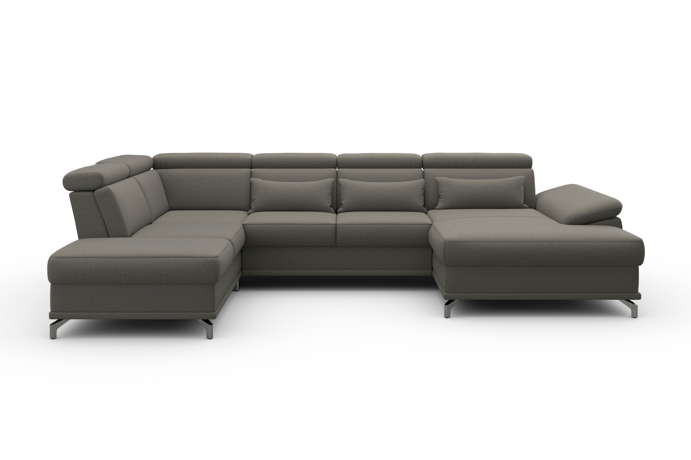 sit&more Paysage de salon »Cabrio U-Form, B: 359 cm, mit Sitztiefen-, Arm- & Kopfteilverstellung« 3 Nierenkissen, Federkern, optional Bettfunktion und Stauraum