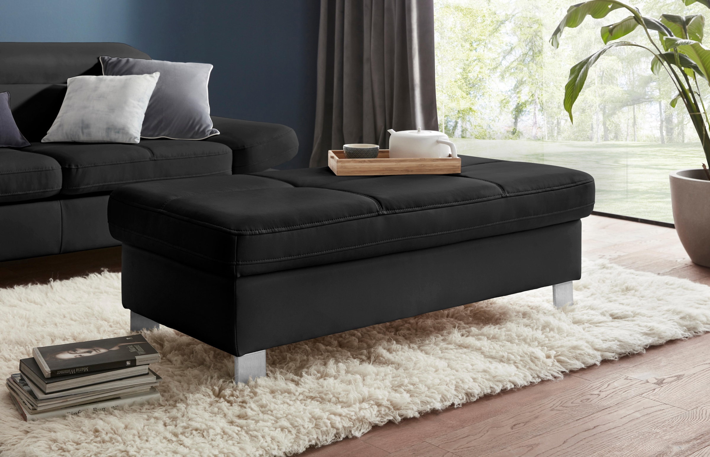 exxpo - sofa fashion Tabouret »Fiji Bankhocker mit Staufach unter der Sitzfläche« elegant modern mit toller Detailverarbeitung