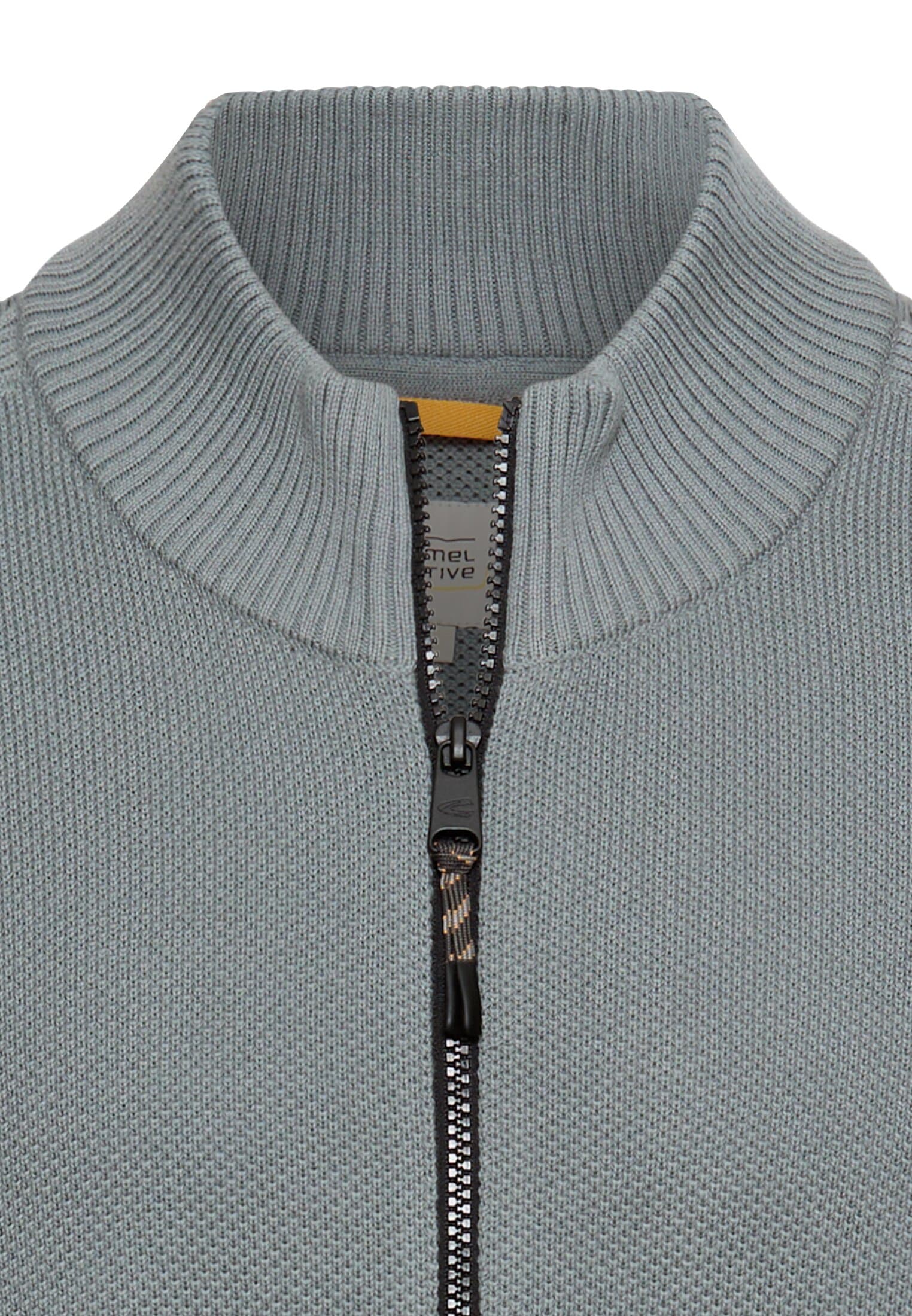 camel active Veste en tricot mit Reissverschluss und Stehkragen