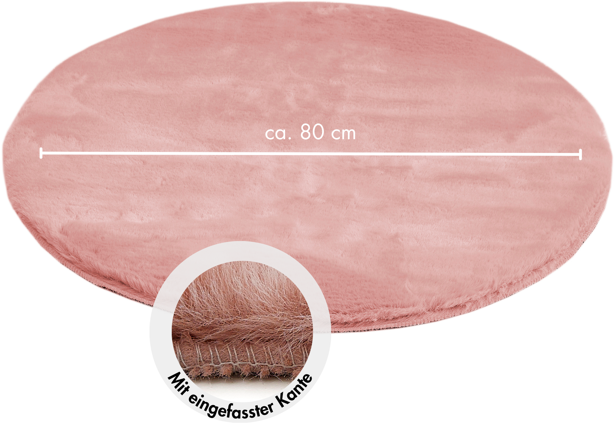 GOODproduct Hochflor-Teppich »Lugano« rund 30 mm Höhe Kunstfell, Uni Farben, sehr weich & kuschelig