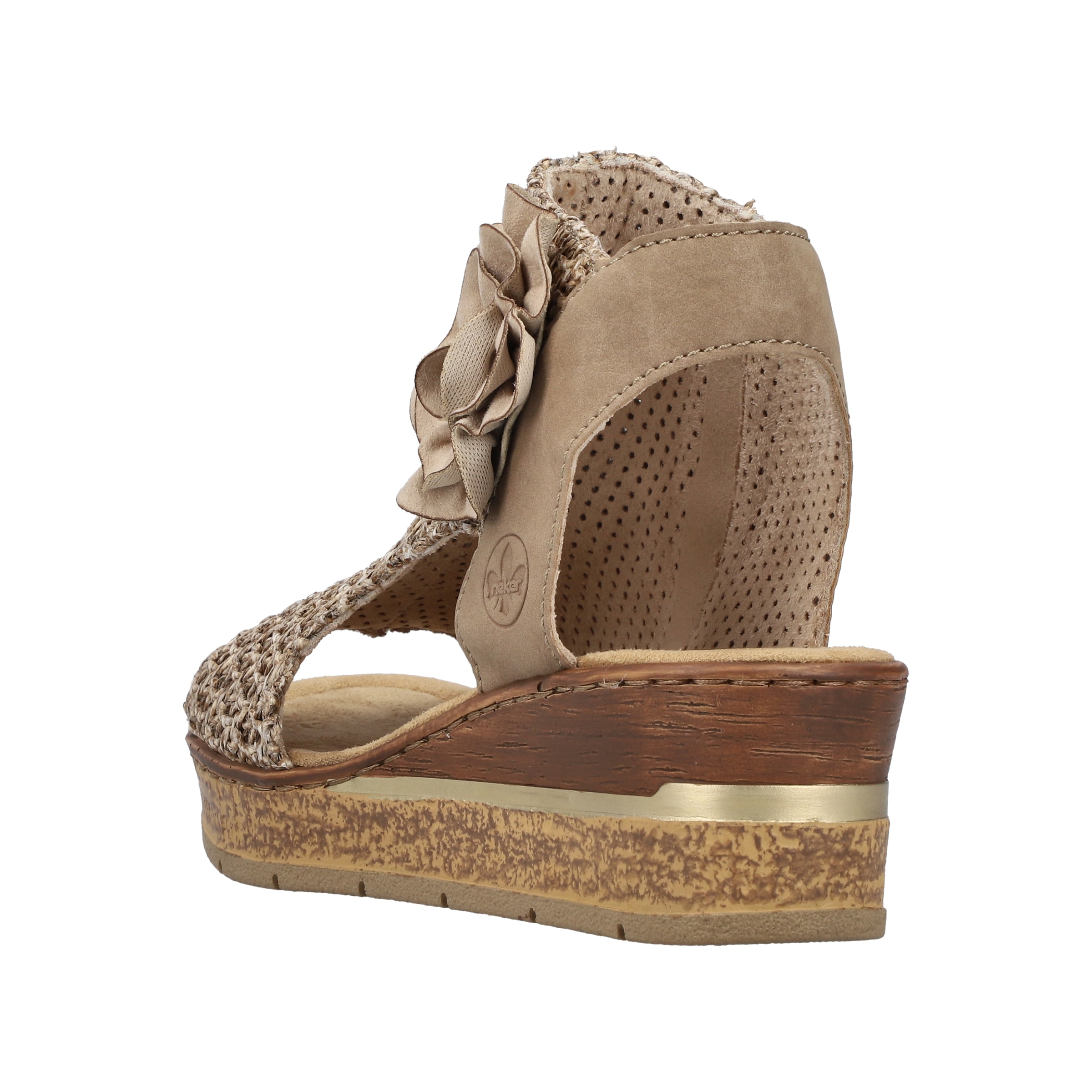 Rieker  Sandale compensée, chaussure d'été, sandalette à plateforme avec fleur