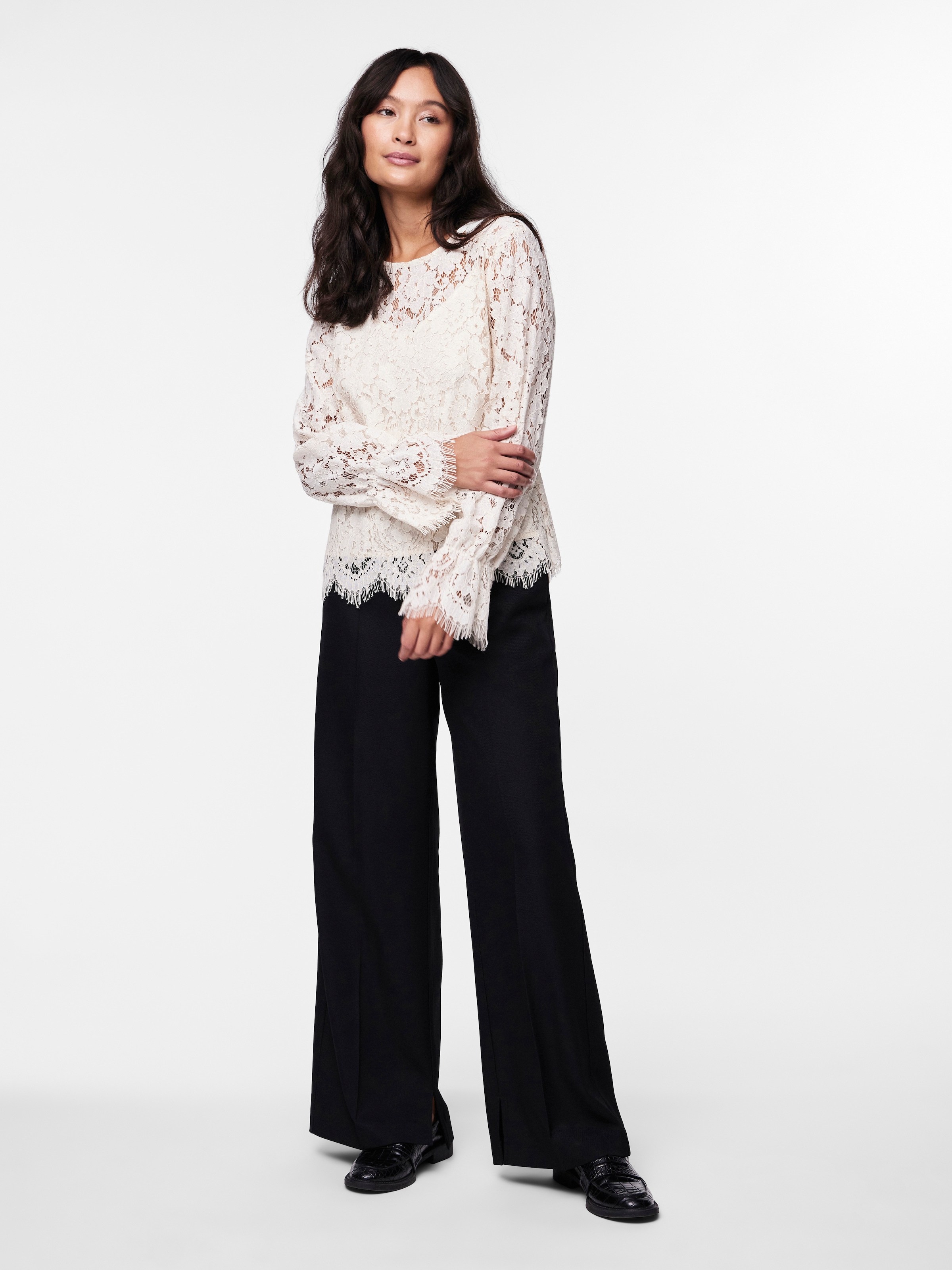 Y.A.S Spitzenbluse »YASPERLA LS LACE TOP S. NOOS«