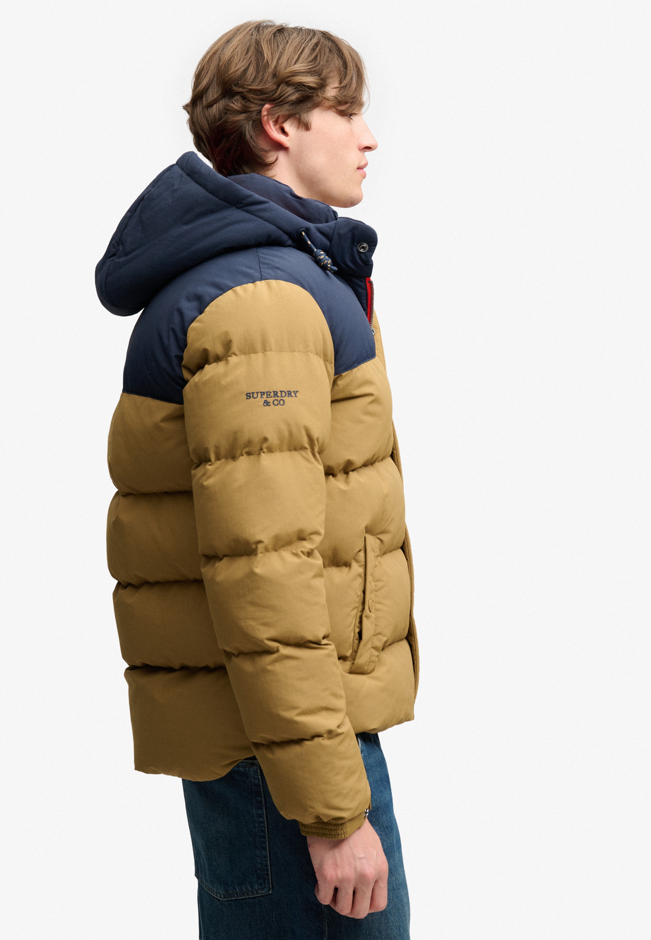 Superdry Steppjacke »EVEREST COL BLOCK PUFFER JKT« mit Kapuze Kunstfaser, relaxed fit