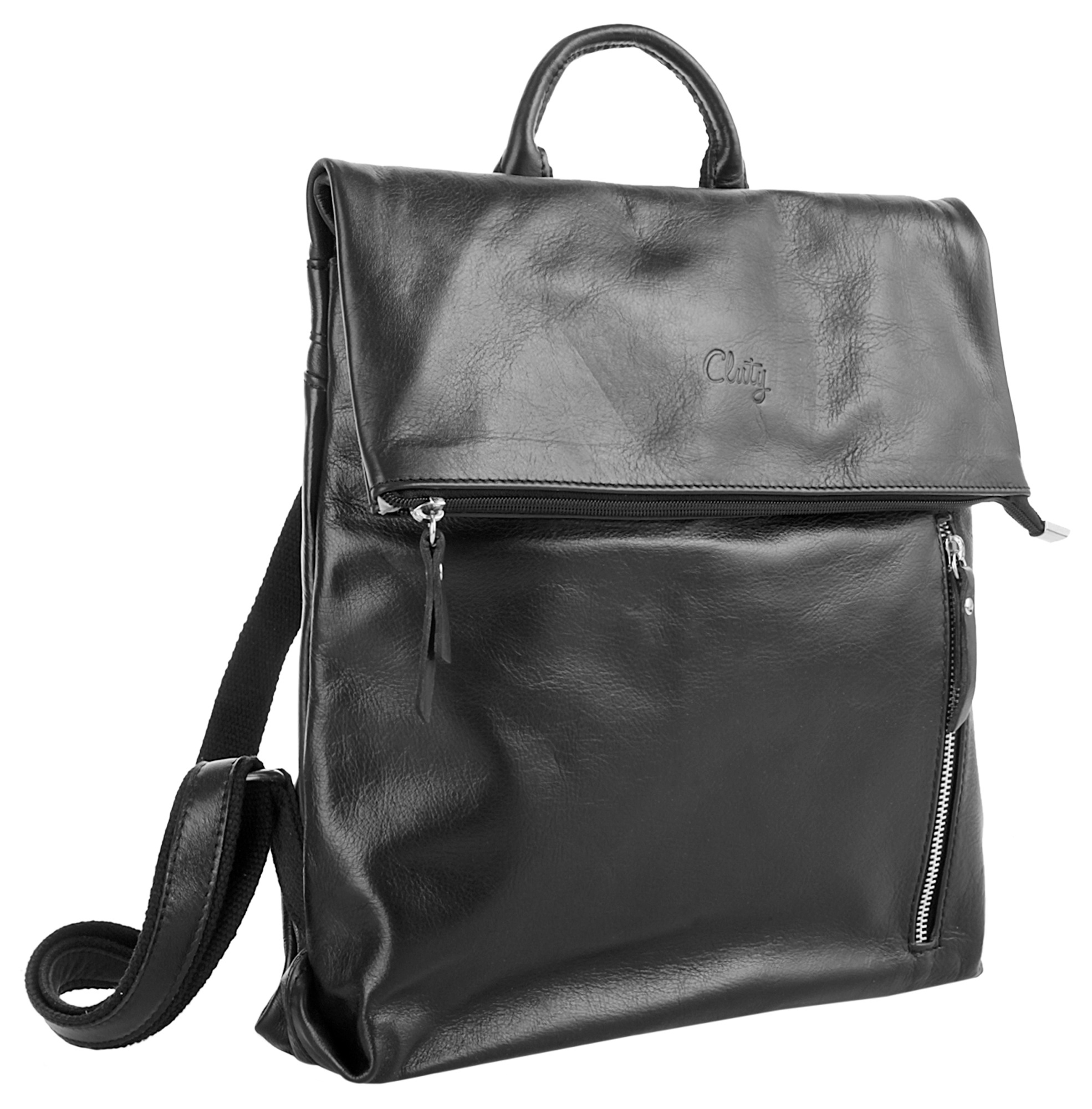 Cluty Cityrucksack echt Leder, Made in Italy