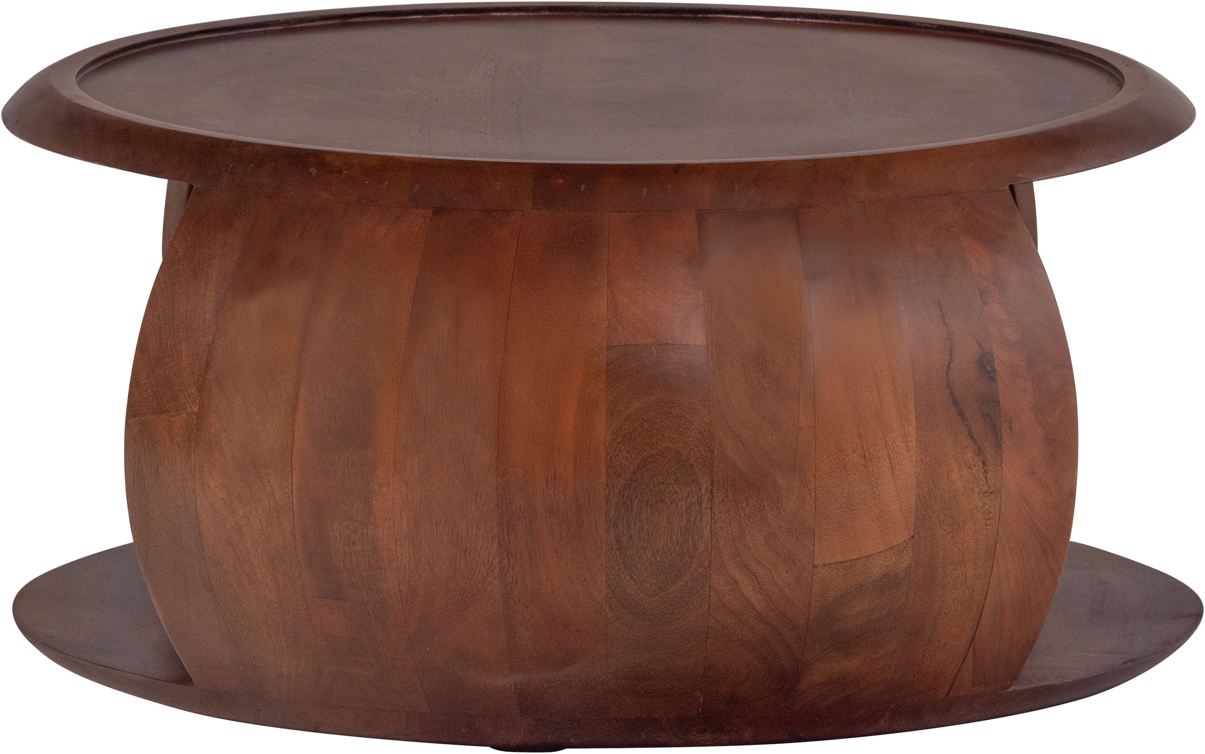 WOOOD Couchtisch »Cole mit Massivmangoholz und Aussparung B 72 x T 72 x H 36 cm« Organische Formgebung, Tragkraft 11,3 kg, für den Innenbereich
