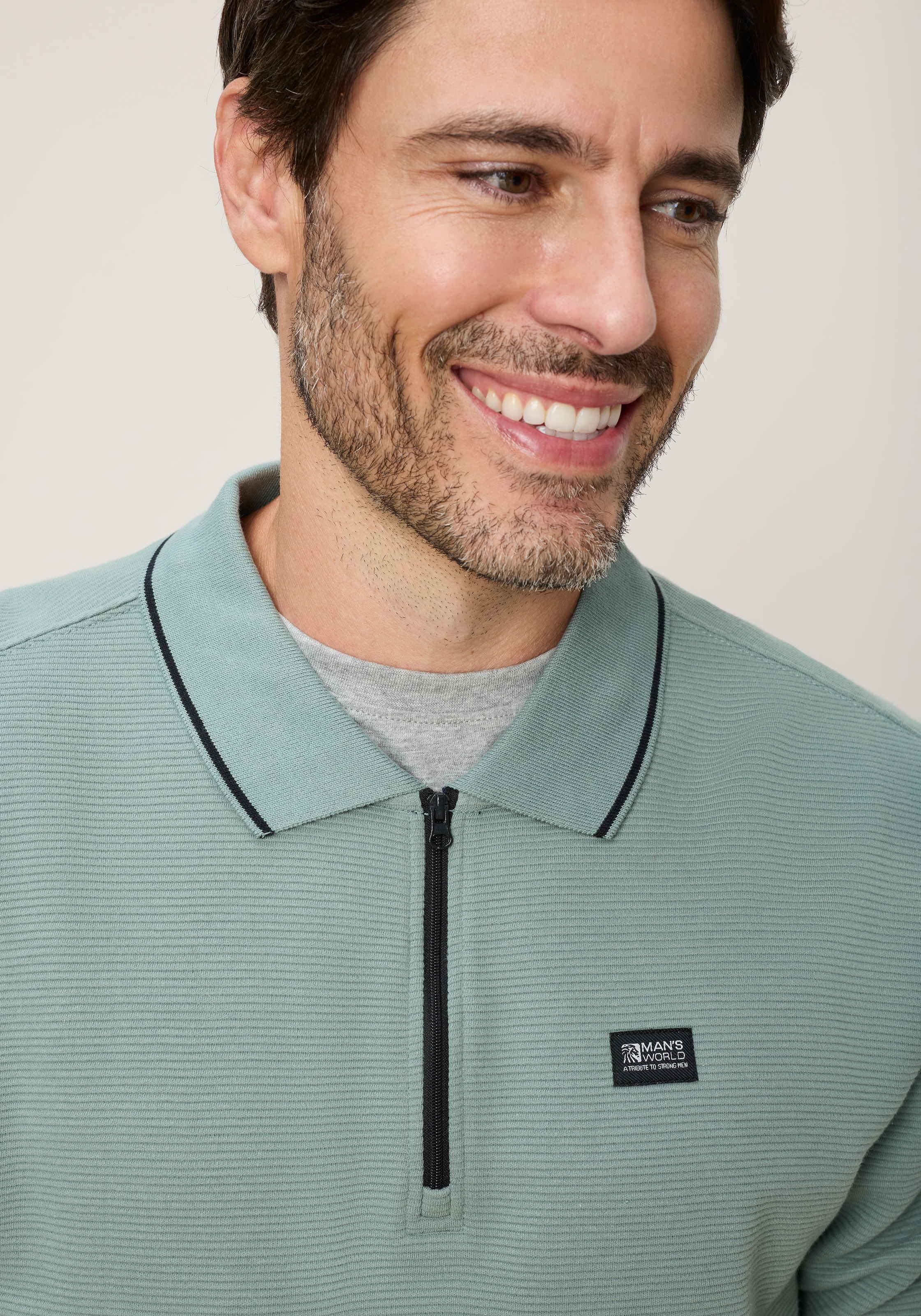 Man's World Sweatshirt »mit Polokragen«, Bequem wie ein Sweatshirt. Smart wie ein Polo.
