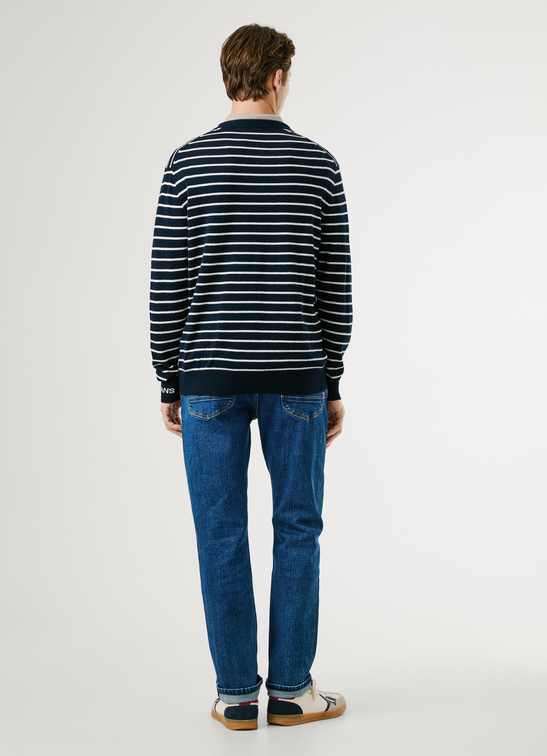 Pepe Jeans Pull à col rond »ANDRE STRIPES« mit Kaschmir-Anteil, gestreift