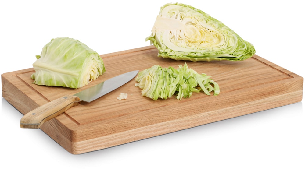 Zeller Present Planche à découper »Servierbrett, Eiche« integrierte Saftrille, natürliches Material