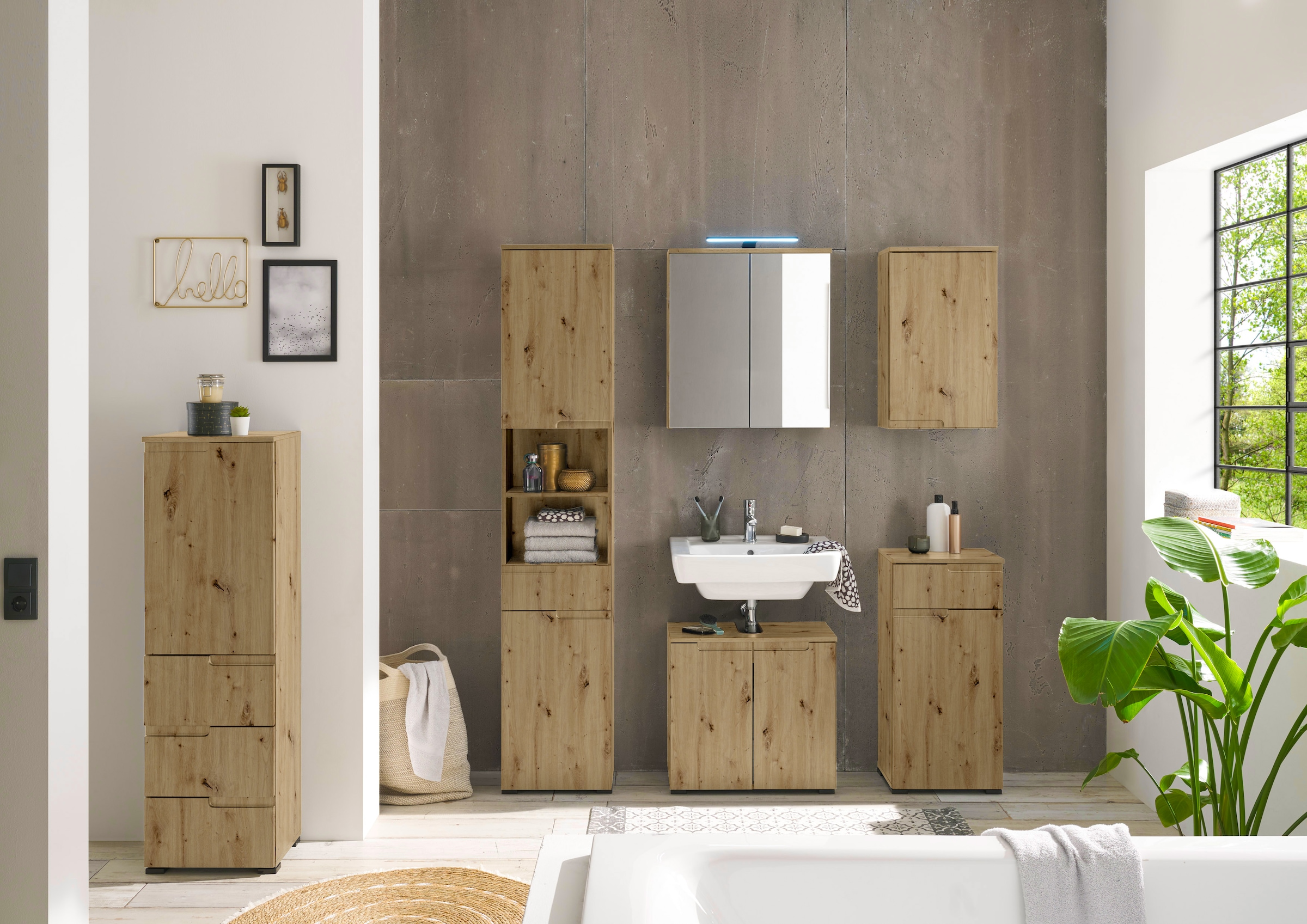 BASIC by Balculina Hängeschrank »Spice, Badezimmerschrank BxTxH 40x67x23 cm« 1 Stk. tlg. Breite 40 cm, Griffmulden