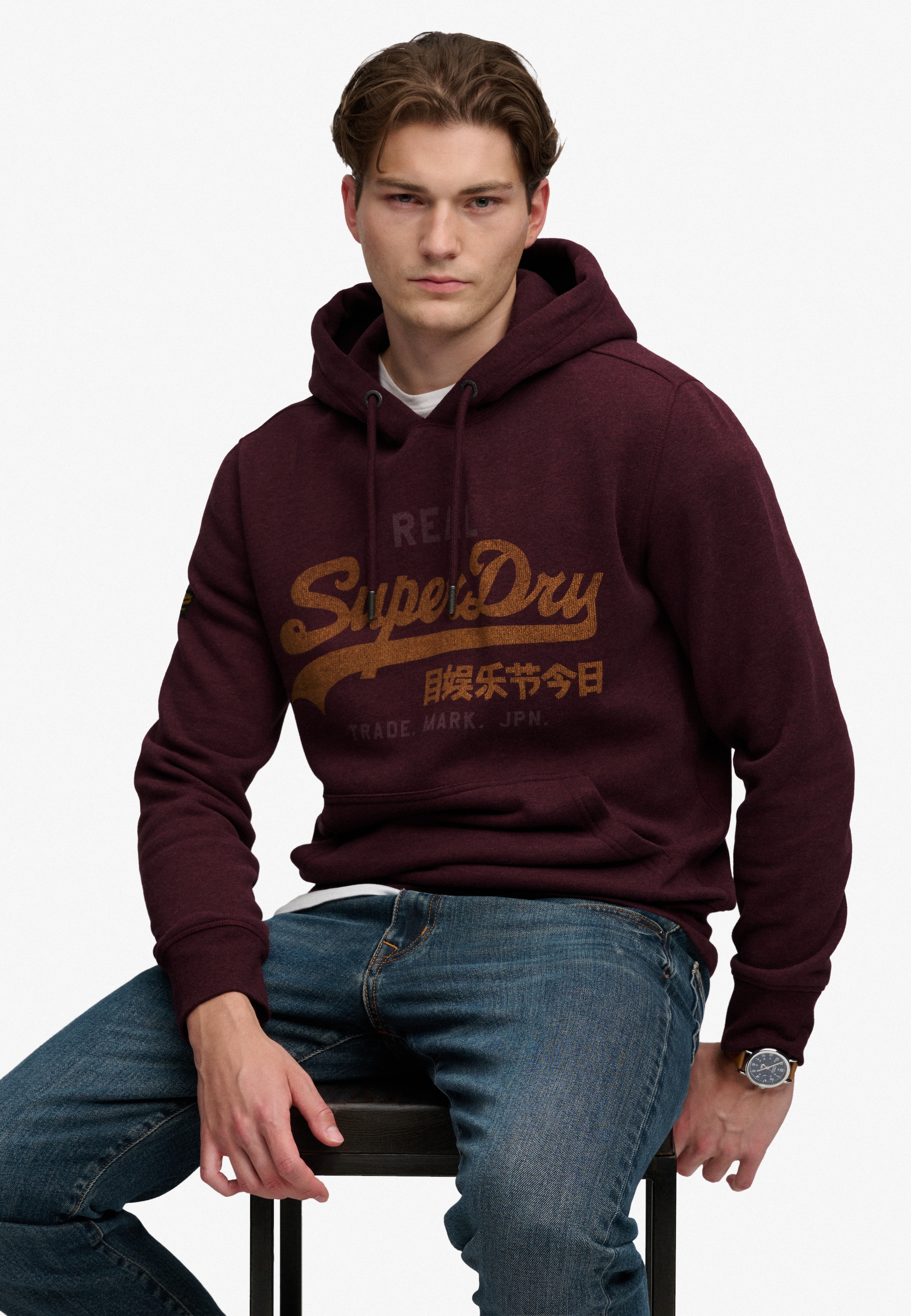 Superdry Kapuzensweatshirt »VL HERITAGE RELAXED HOOD«, Baumwollmischung, relaxed fit
