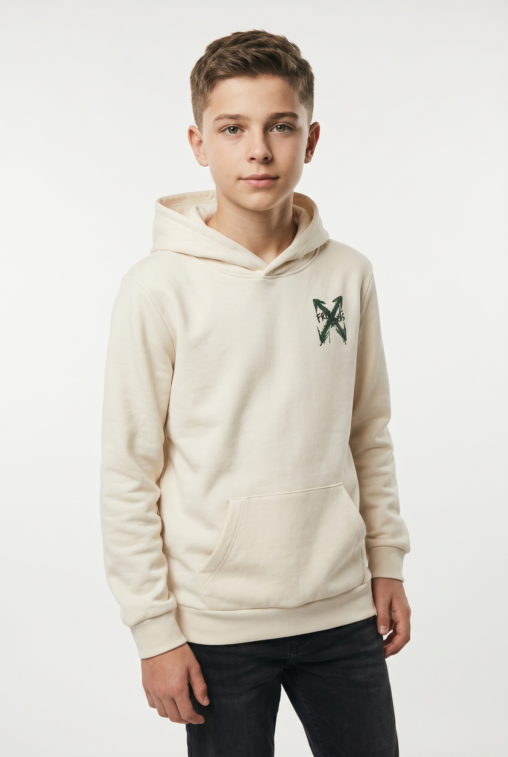 Name It Sweat à capuche »NKMKEMUEL LS SWE WH BRU BOX PS NOOS«, mélange coton, coupe régulière
