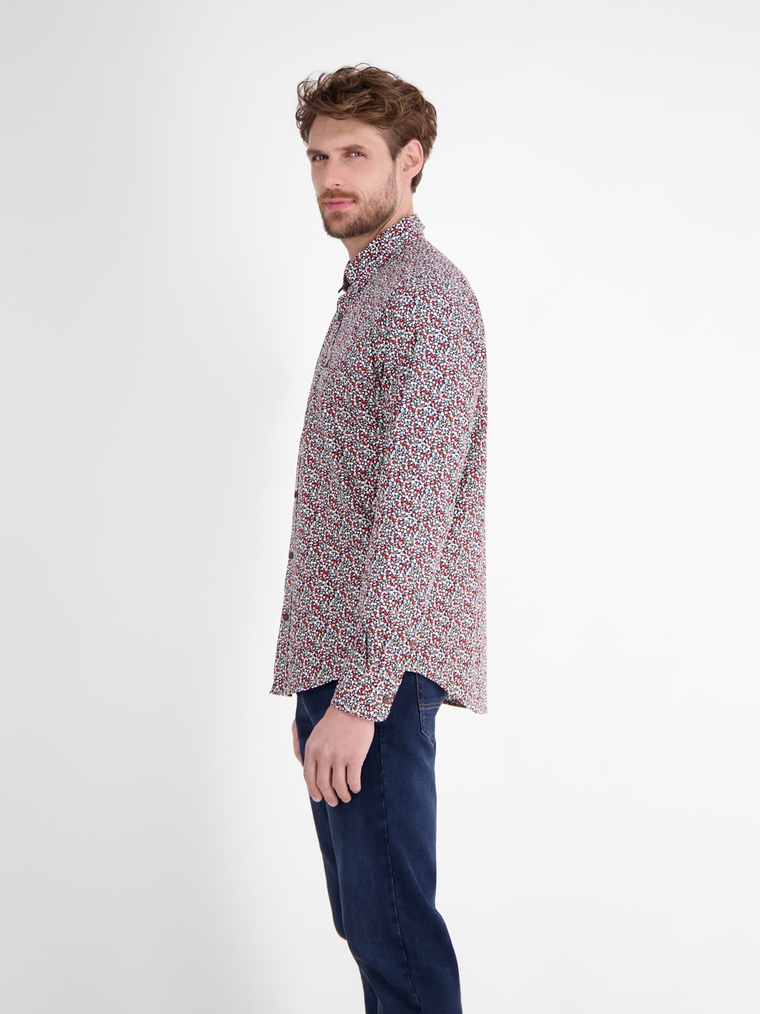 LERROS Langarmhemd »LERROS Herren Langarmhemd, modern gemustert«