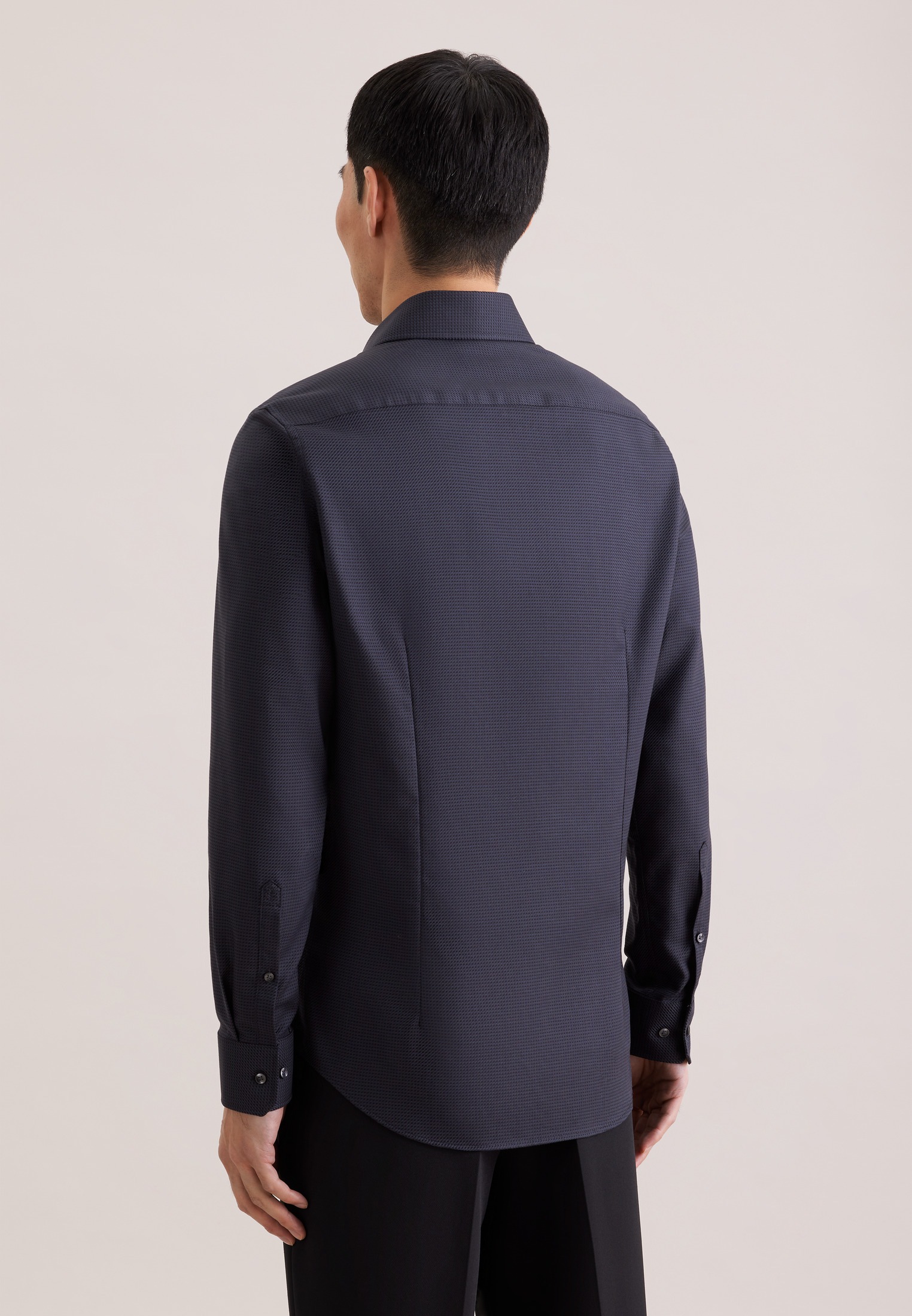 seidensticker Chemise d'affaires »Schwarze Rose« Slim 1/1 Kentkragen Struktur