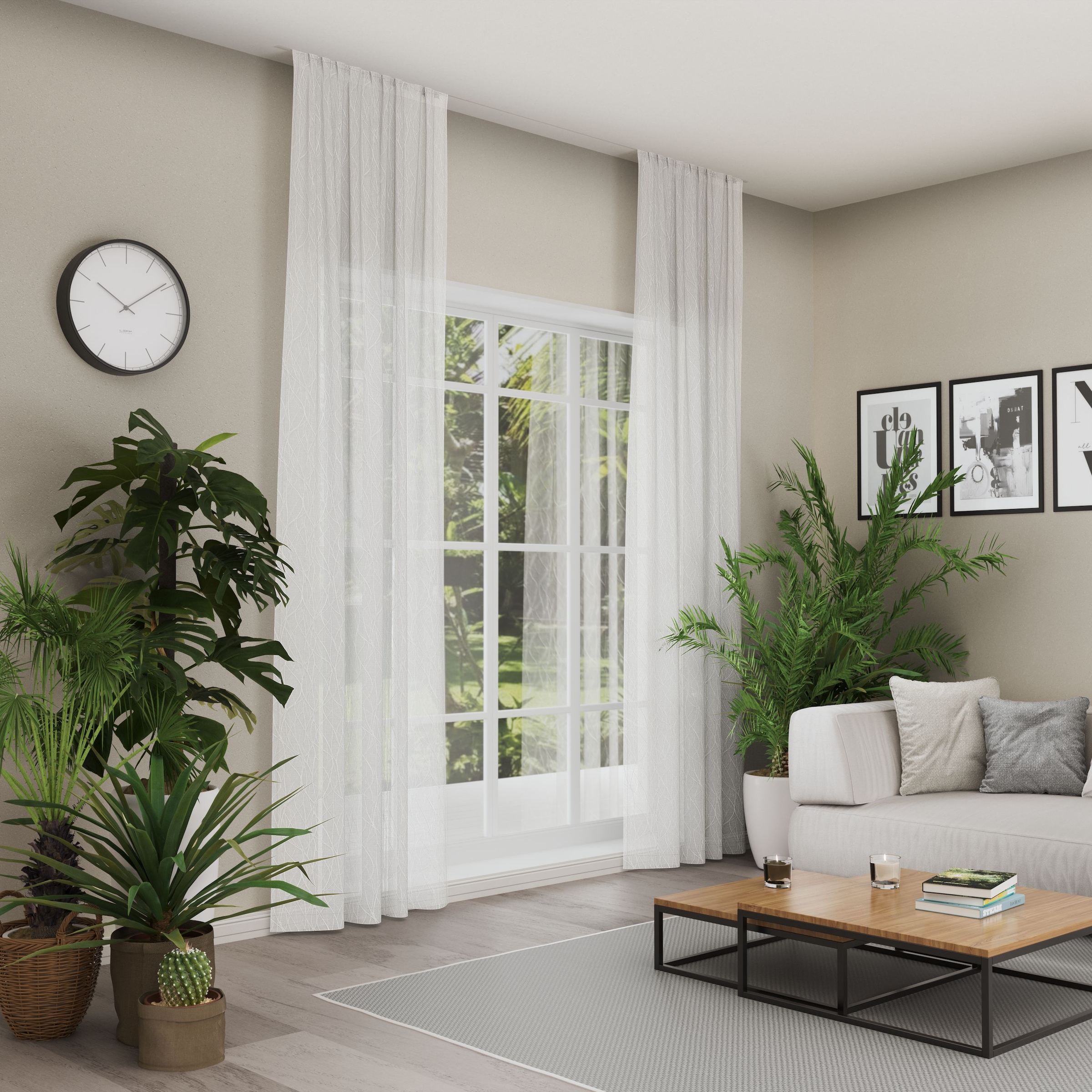 Neutex for you! Rideau »LISKA« Bande multifonctionnelle 1 cuis tlg. Imprimé moderne style scandinave