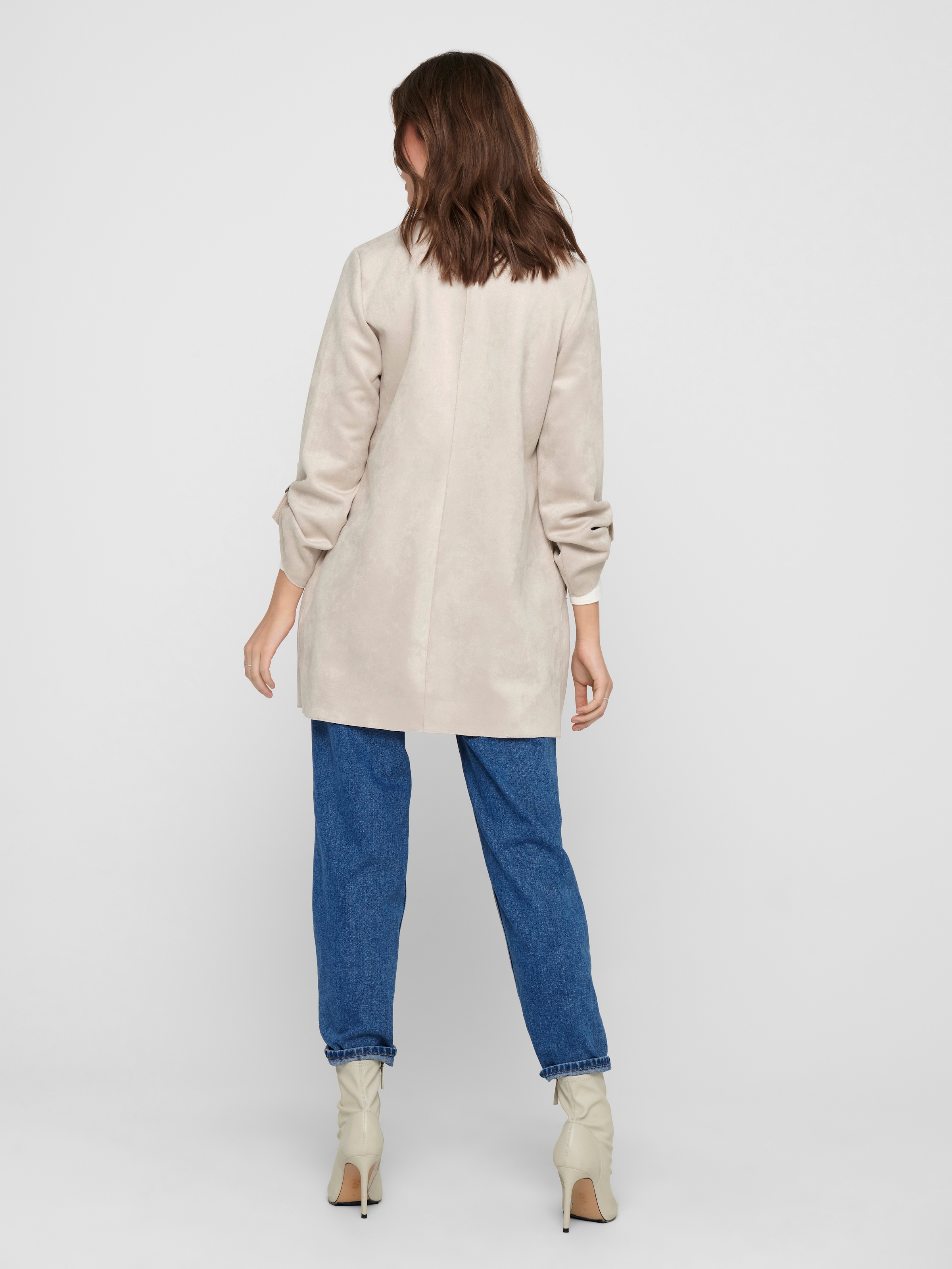 ONLY Langjacke »ONLJOLINE FAUX SUEDE COAT LIFE CC OTW« mit Reverskragen, weiches Wildlederimitat