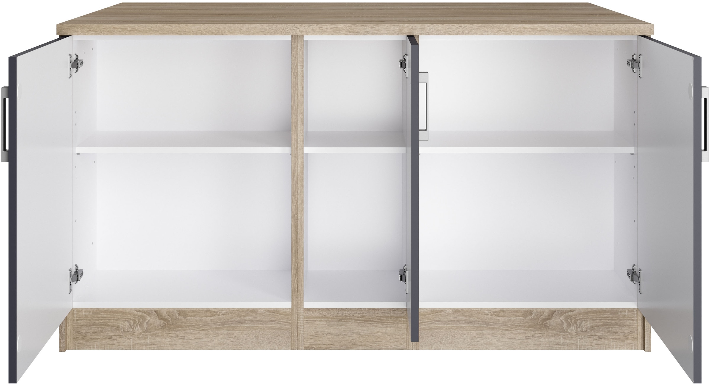 KOCHSTATION Ilot de cuisine »KS-Toronto« largeur 153 cm, façades MDF, casier à bouteilles