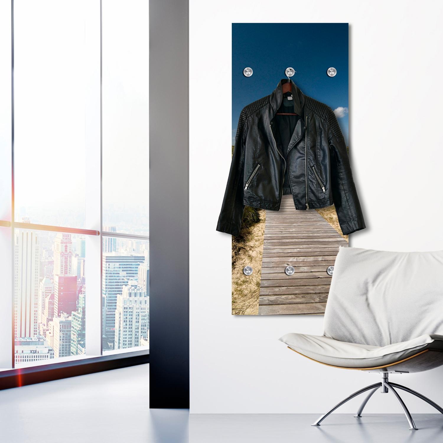 queence Garderobenleiste »Steg zwischen Dünen« mit 6 Haken, 50 x 120 cm