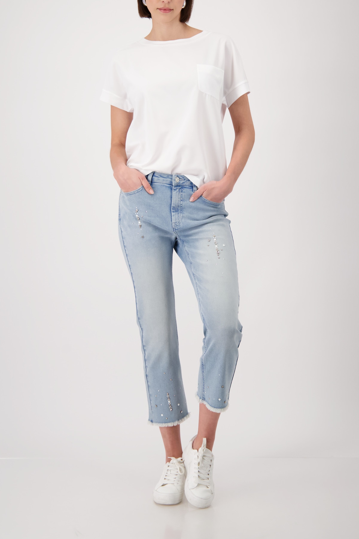 Monari Blouse à enfiler »Schluse Basic Schluse« Regular fit mit Brusttasche