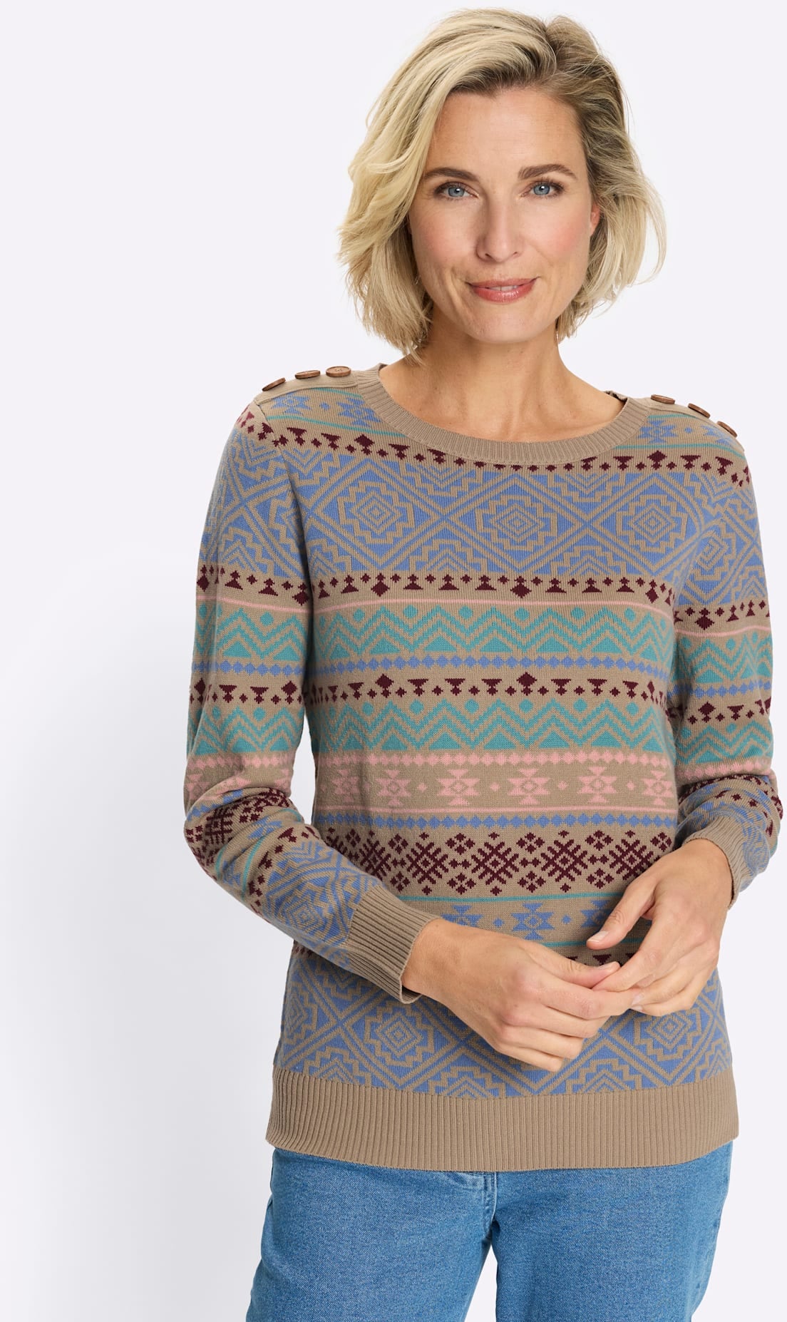Classic Basics Pull à col rond »Langarm-Pullover«