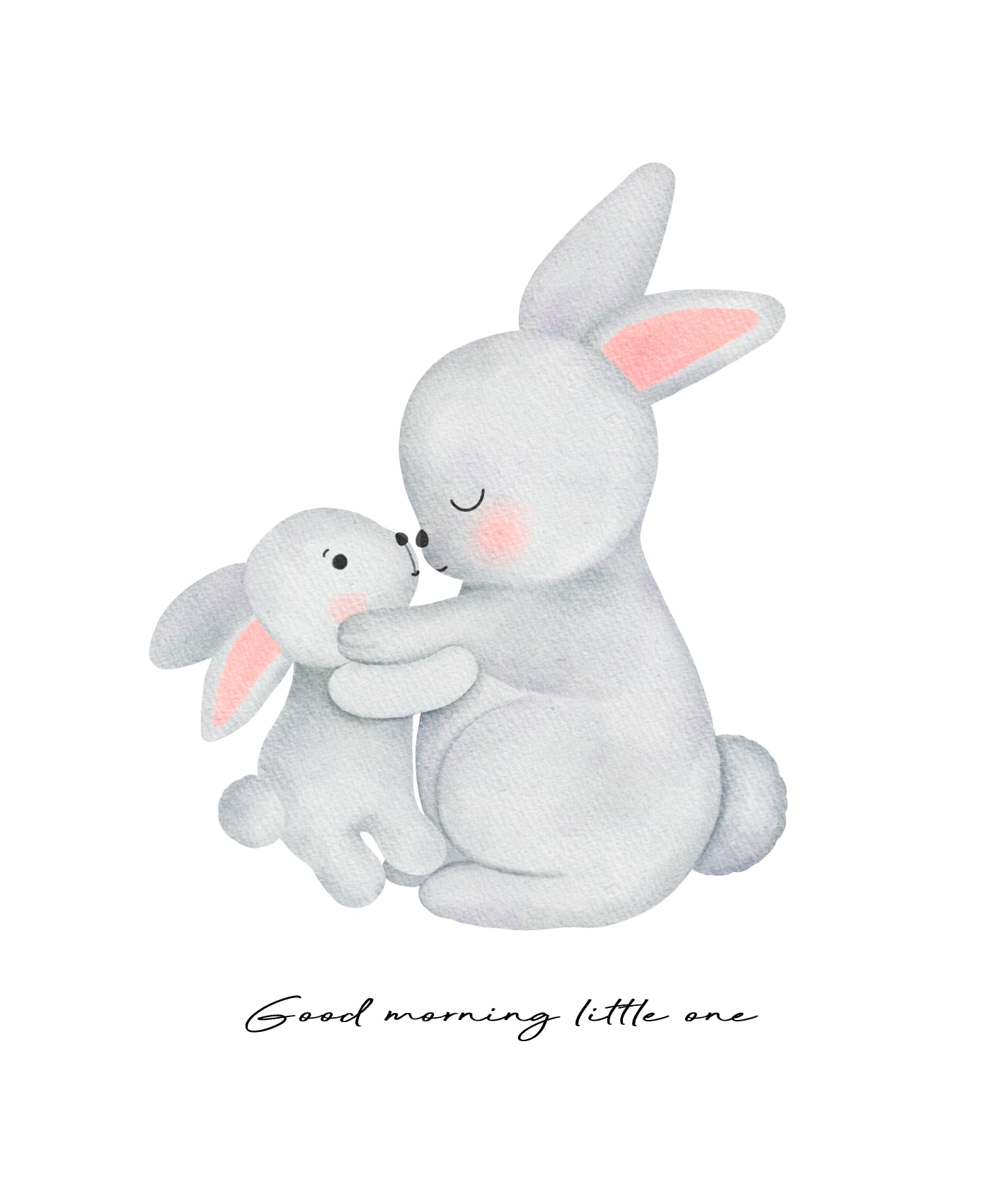 Lüttenhütt Tableau avec cadre »oder Poster, Grosser Hase und Hasenkind« Animaux | Citations d'amour | Fantasy | Lettrage 1 cuis tlg. impression HD Premium