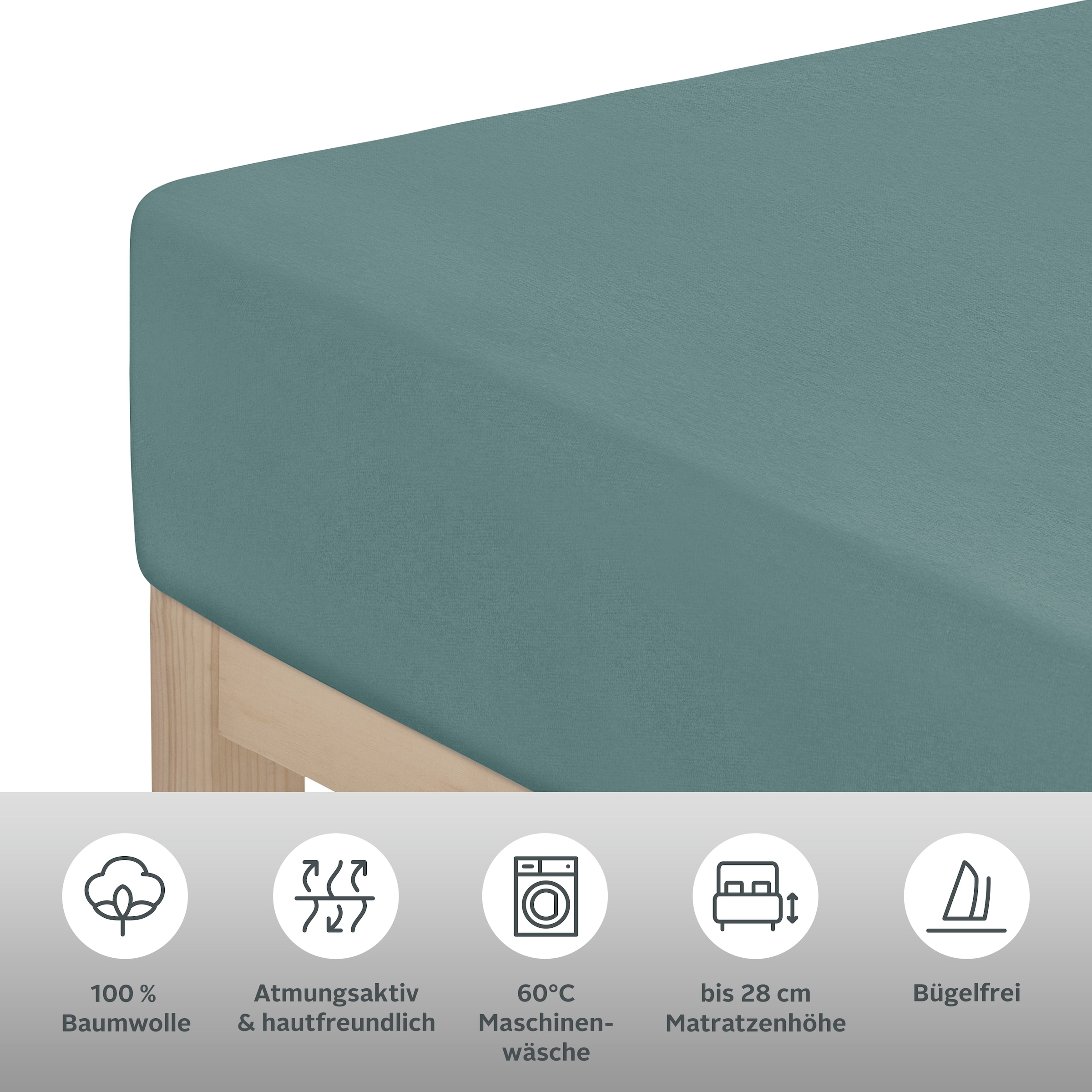 my home Draps de lit »BLACKBERRY« Baumwolle, Matratzen bis 28 cm Höhe, Bettlaken, Spannbetttuch, Laken