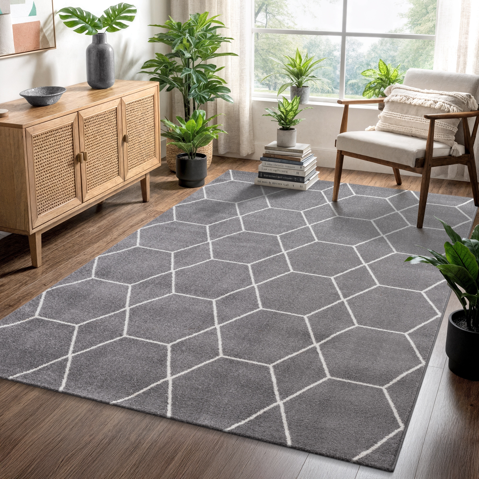Sanat Teppich »Trellis , auch als Läufer und Rund« rechteckig 10 mm Höhe Kurzflor, skandi, boho, grosse Farbauswahl, alle Räume