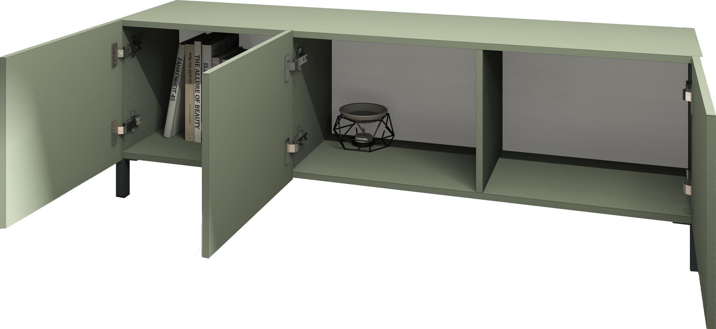 borchardt Möbel Lowboard Metallfüsse, grifflose Optik