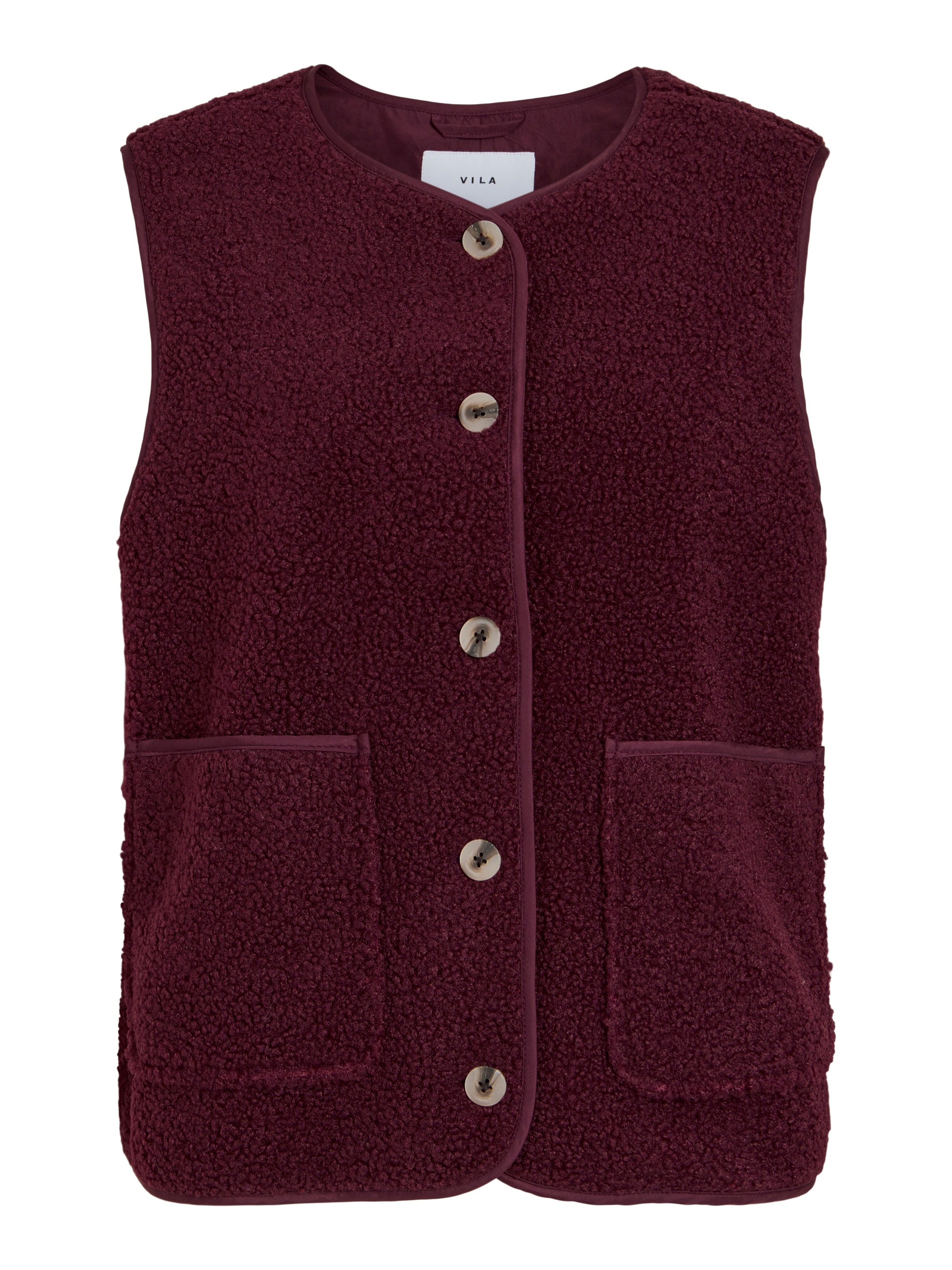 Vila Gilet en peluche »VIADA TEDDY WAISTCOAT - NOOS« Peluche, fibre synthétique, coupe régulière