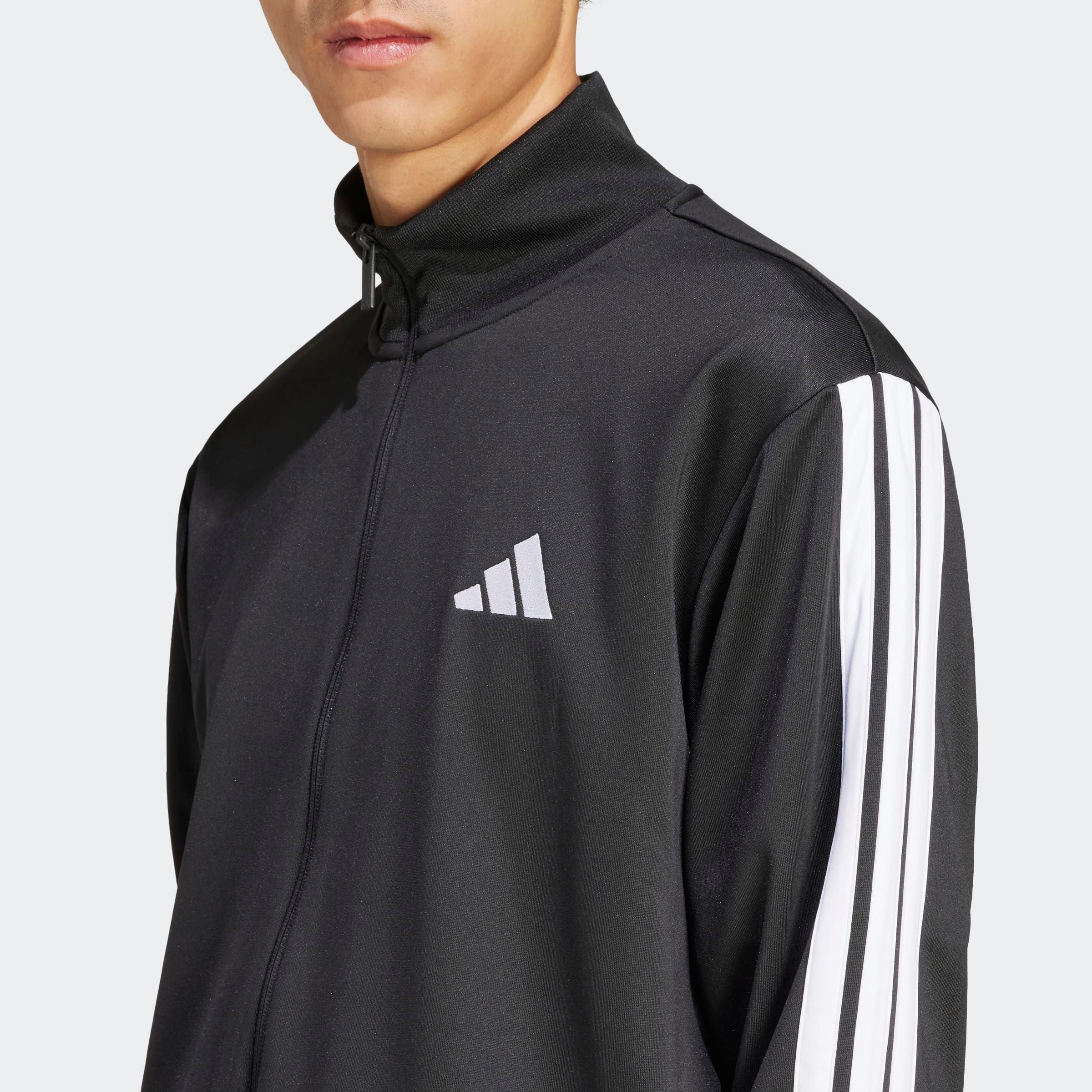 adidas Sportswear Trainingsanzug »3-STREIFEN FRENCH TERRY« 2 tlg. zweiteiliges Set, aus French-Terry-Material, mit Rippdetails