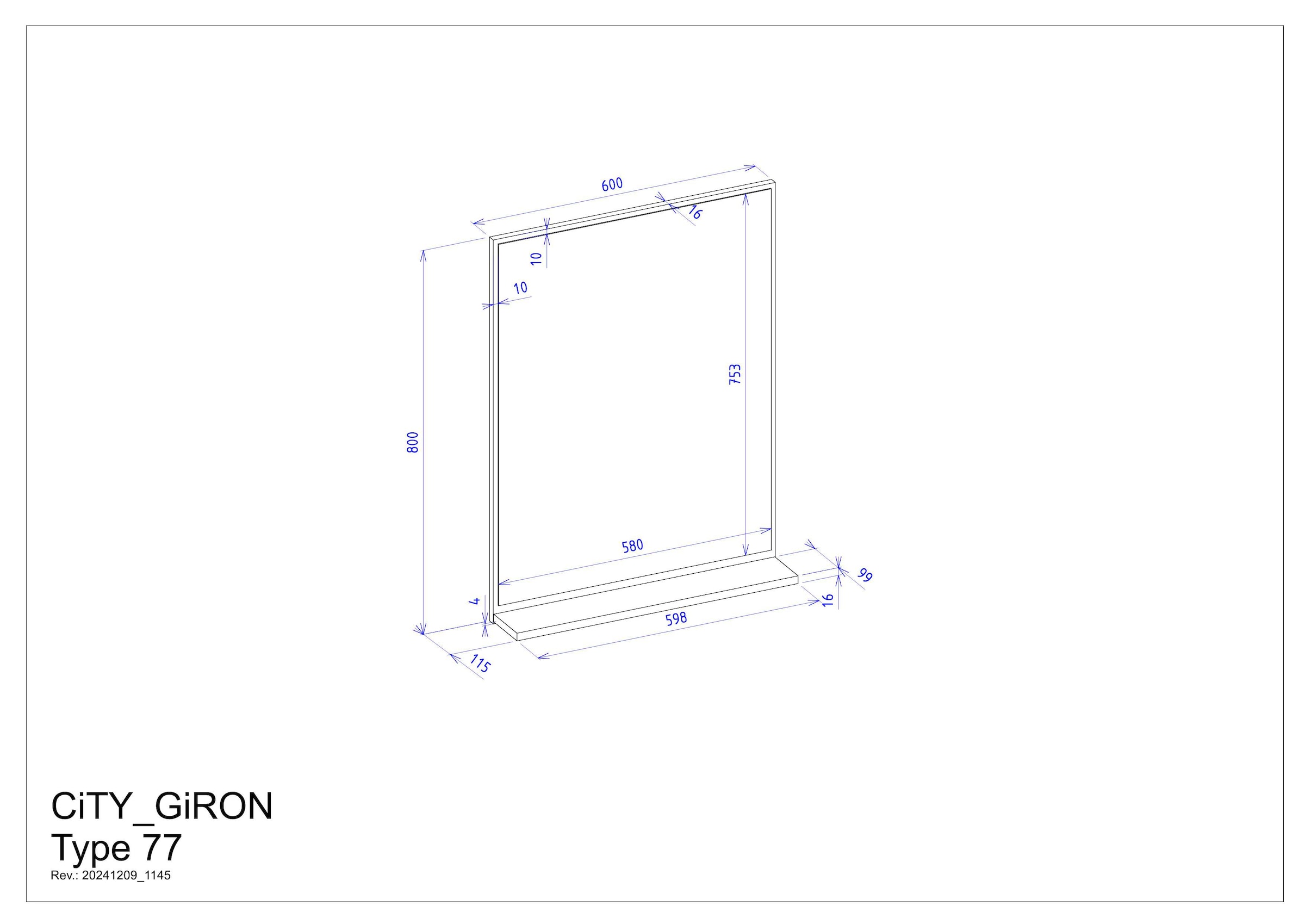 INOSIGN Miroir de salle de bain »CITY/GIRON, Spiegel in Wotan Eiche, Wandspiegel im zeitlosen Design« mit Ablagefläche, 60 cm breit
