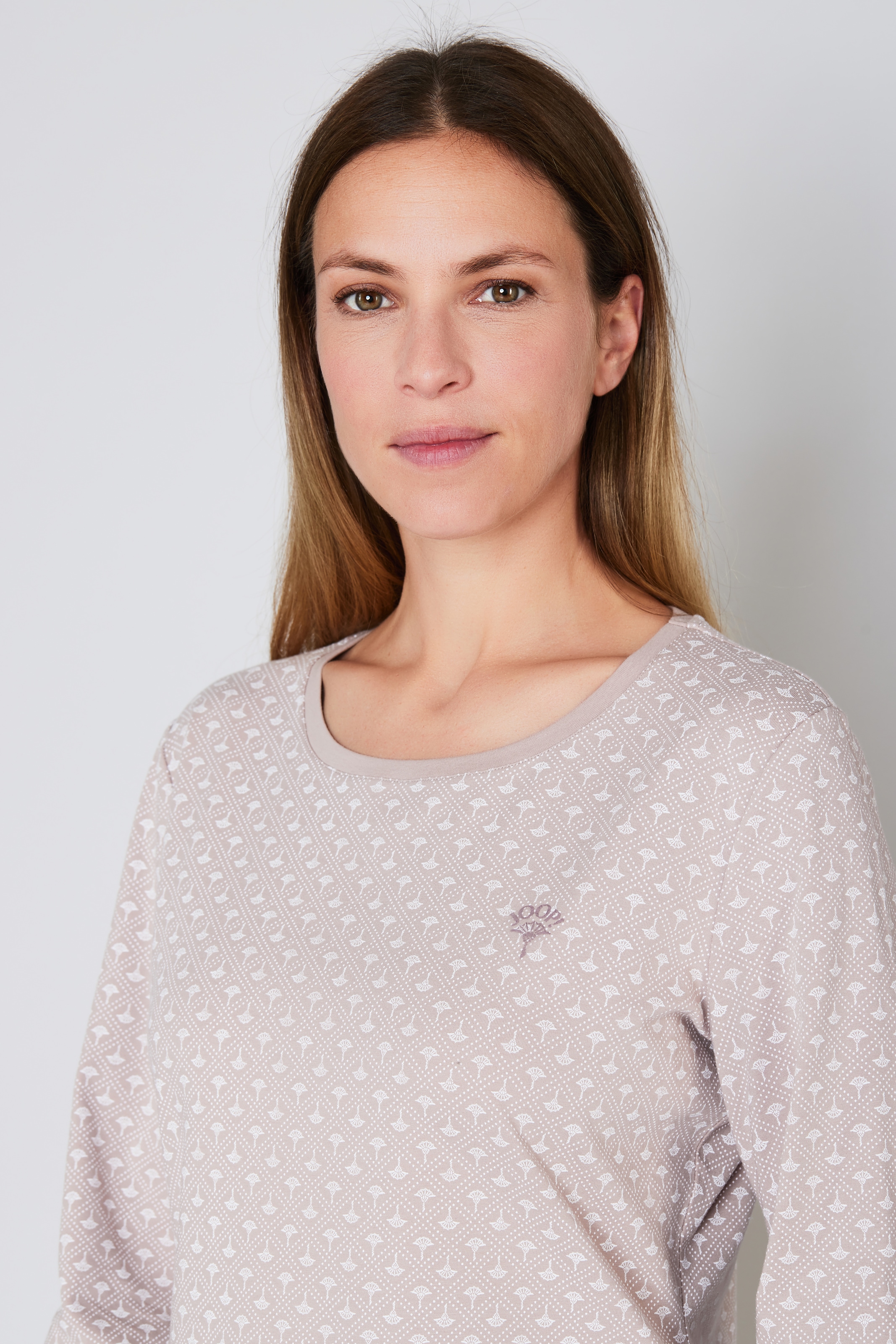 JOOP! Nachthemd »Cosy« Rundhalsausschnitt, Langarm, Cotton-Mix, Logo-Detail