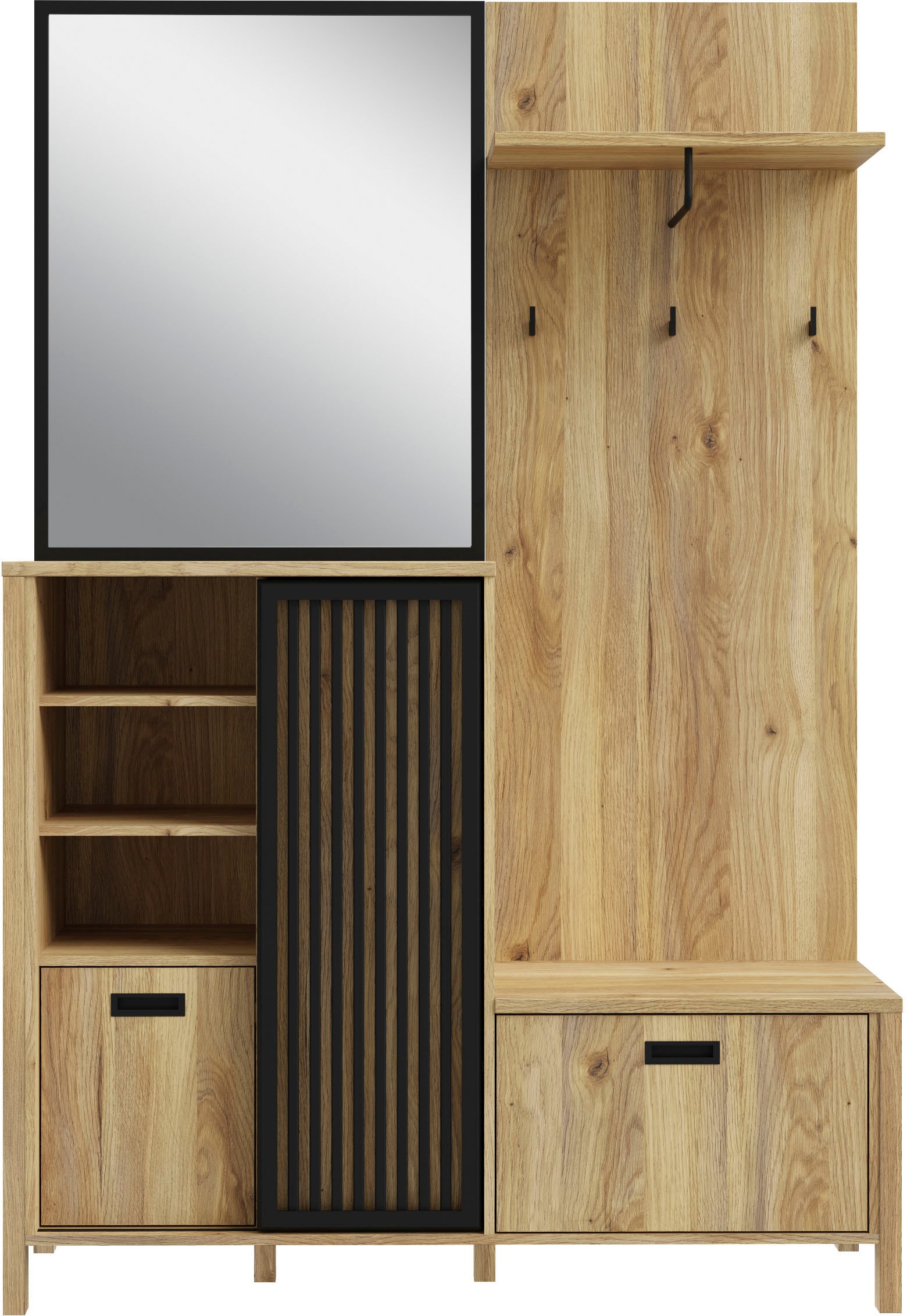 FORTE Vestiaire compact »Jytana« Garde-robe compacte, espace de rangement, aspect lamelles, couleur tendance