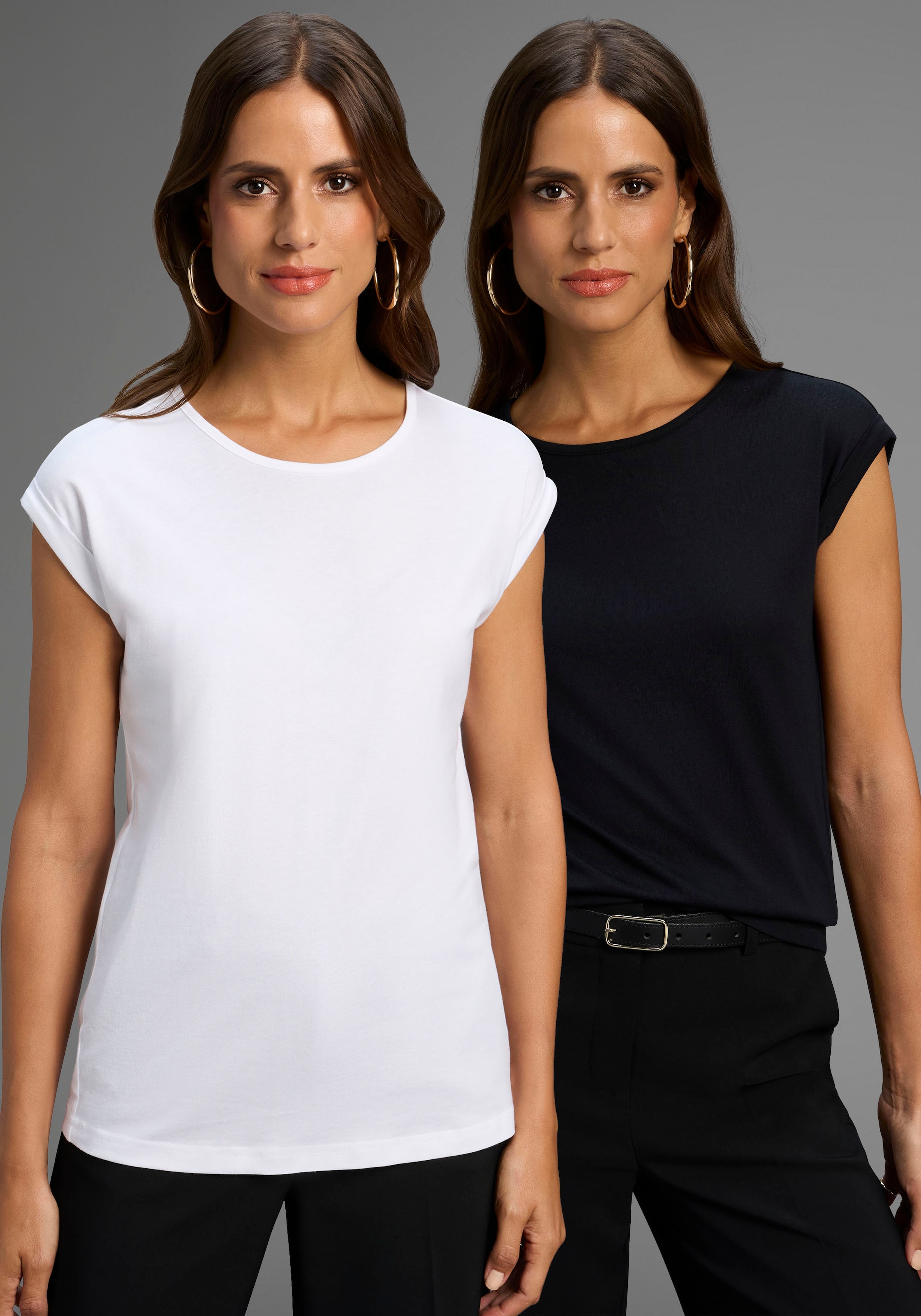 Flashlights T-shirt Paquet, pack de 2,  coupe ajustée, aussi en grandes tailles, en single jersey