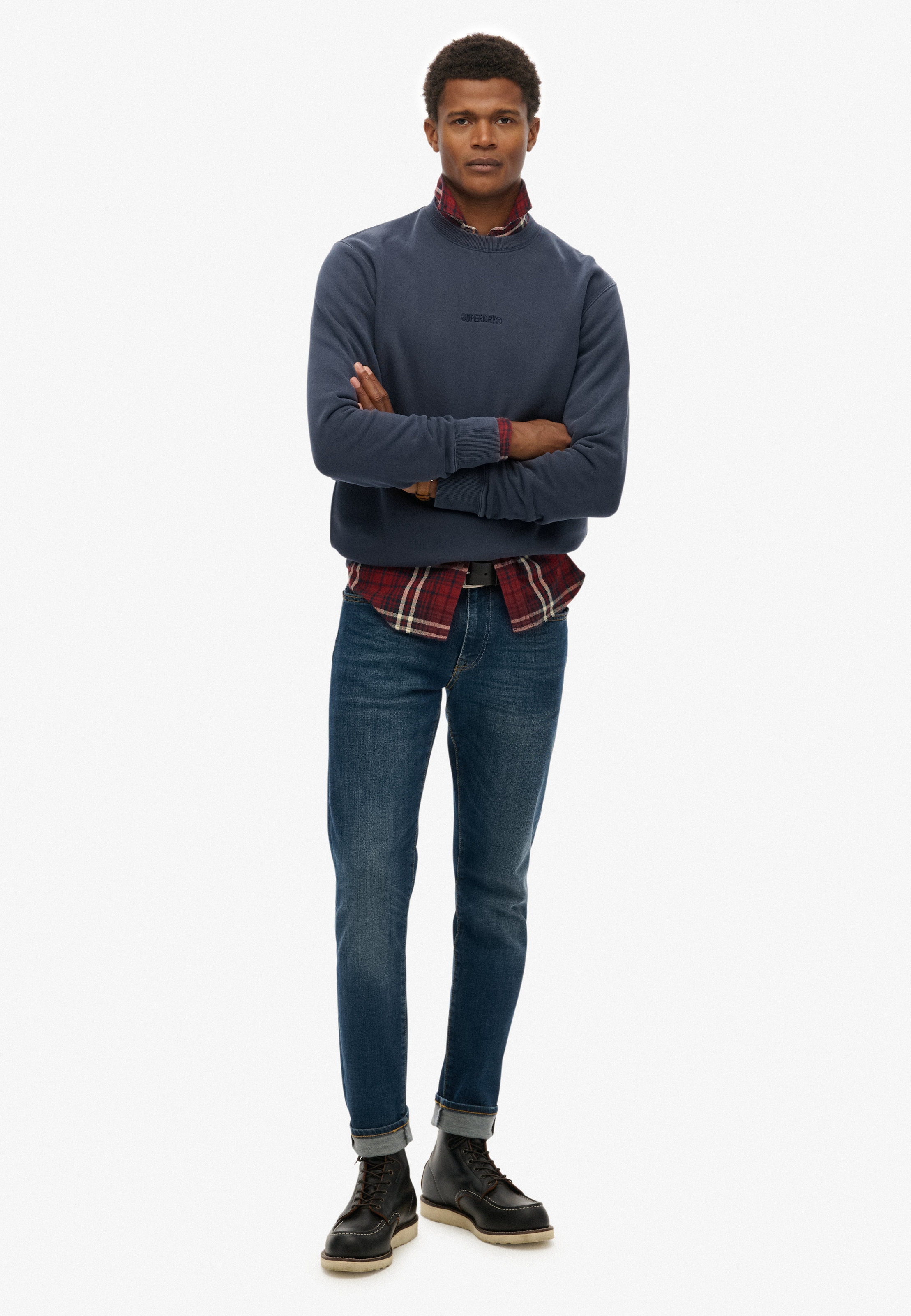 Superdry Sweat-shirt »MICRO LOGO CREW«, en coton et polyester, coupe décontractée, molleton gratté

