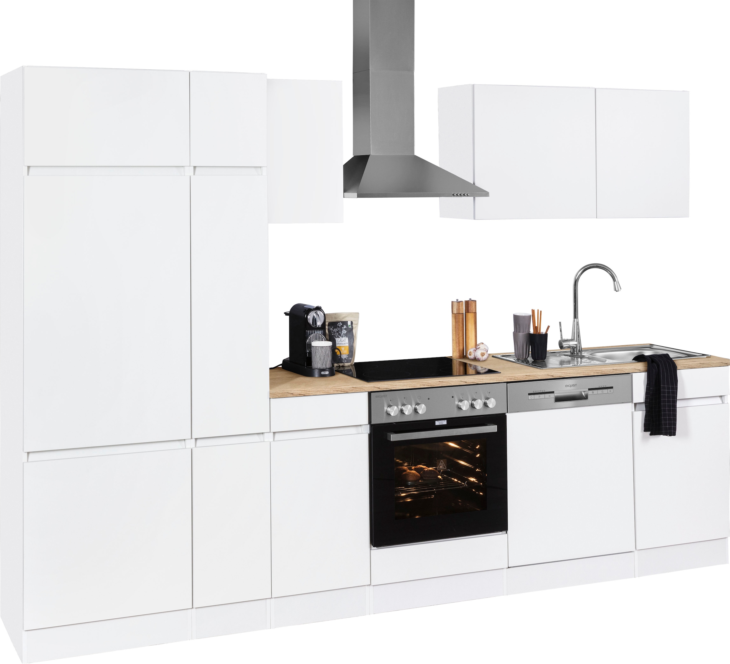 OPTIFIT Küchenzeile »Roth« Breite 300 cm, wahlweise mit E-Geräten, mit Apothekerschrank