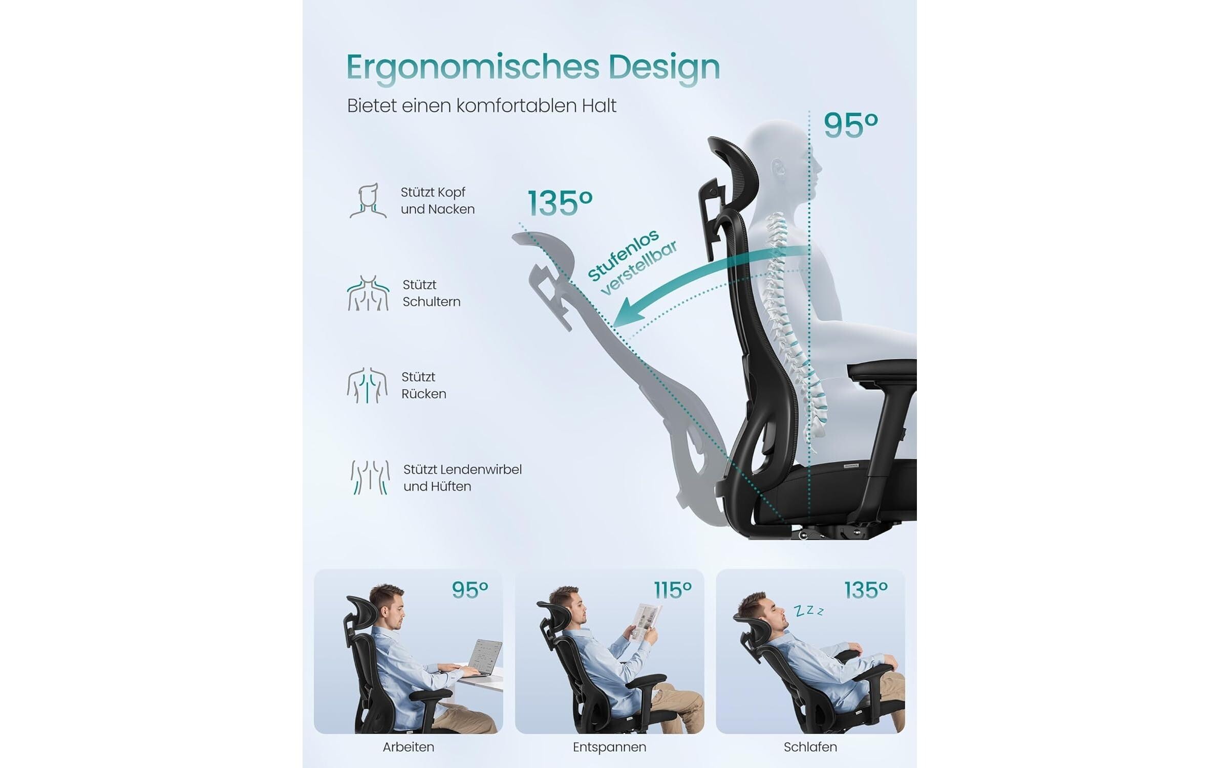 SONGMICS Chaise de bureau »mit Armlehnen« ()