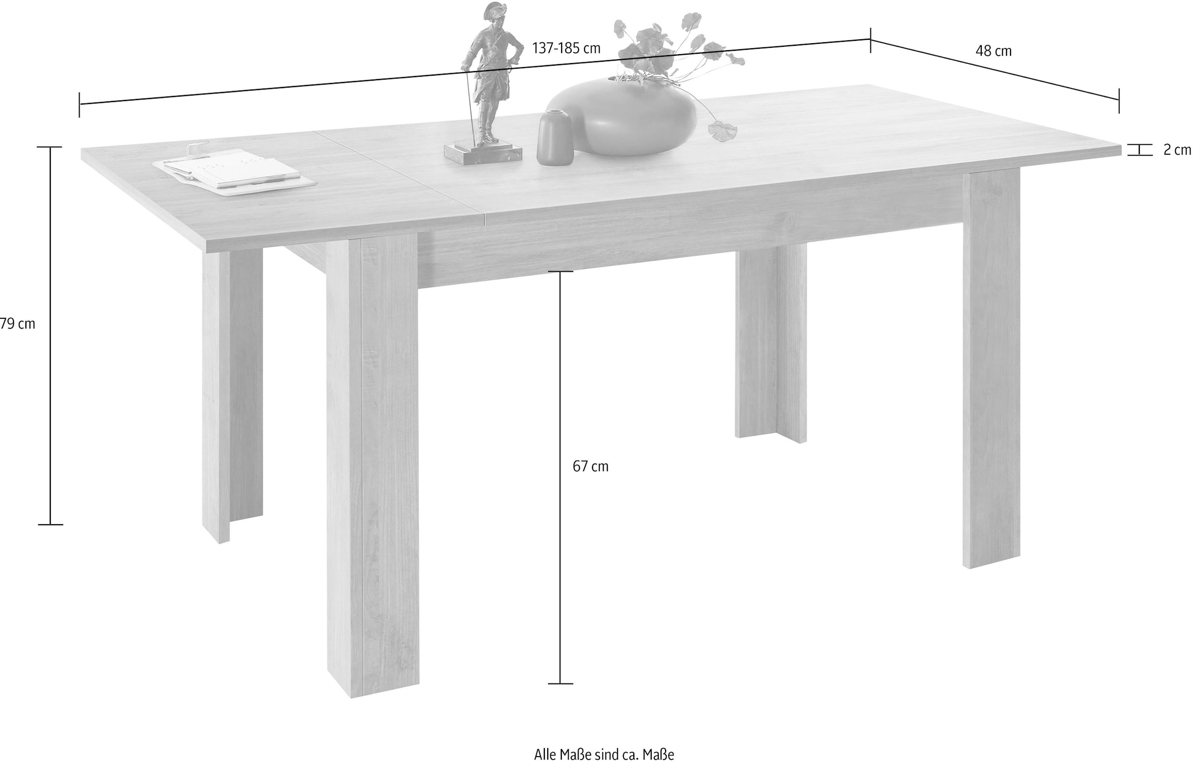 Home affaire Table de salle à manger »Rimini« Breite 137, verlängerbar