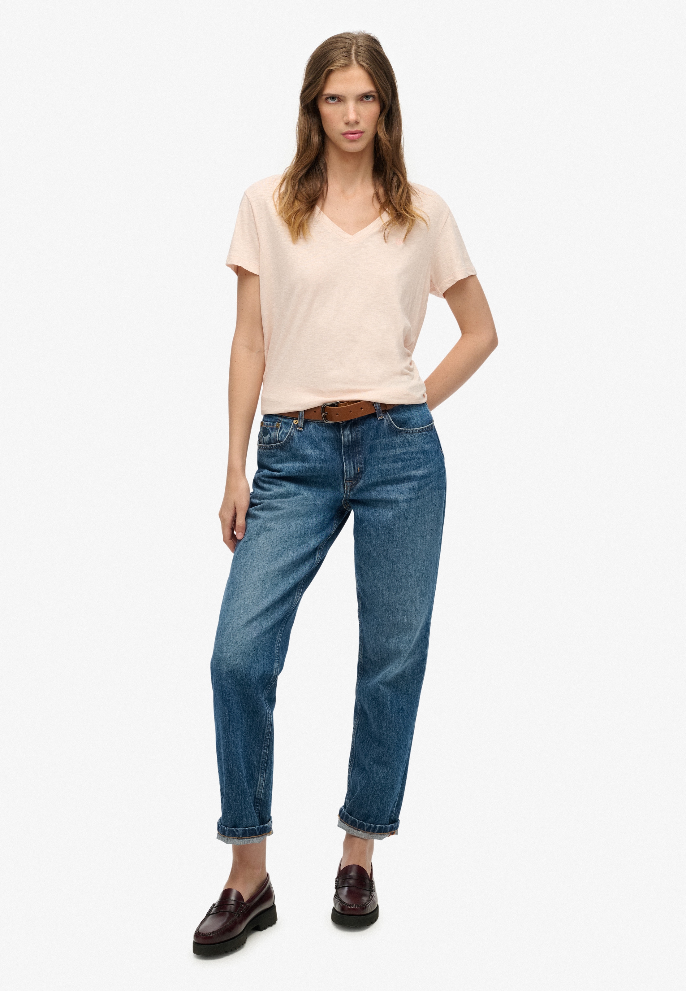 Superdry T-Shirt »STUDIOS SLUB EMB VEE TEE«