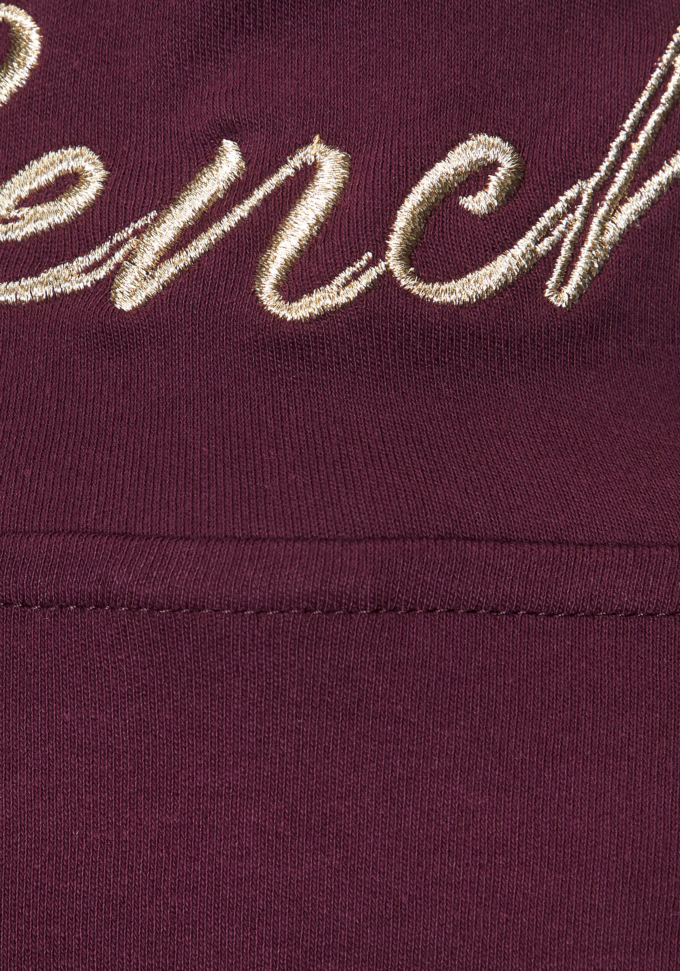 Bench. Loungewear Veste sweat mit glänzender Logostickerei am Stehkragen, Loungeanzug