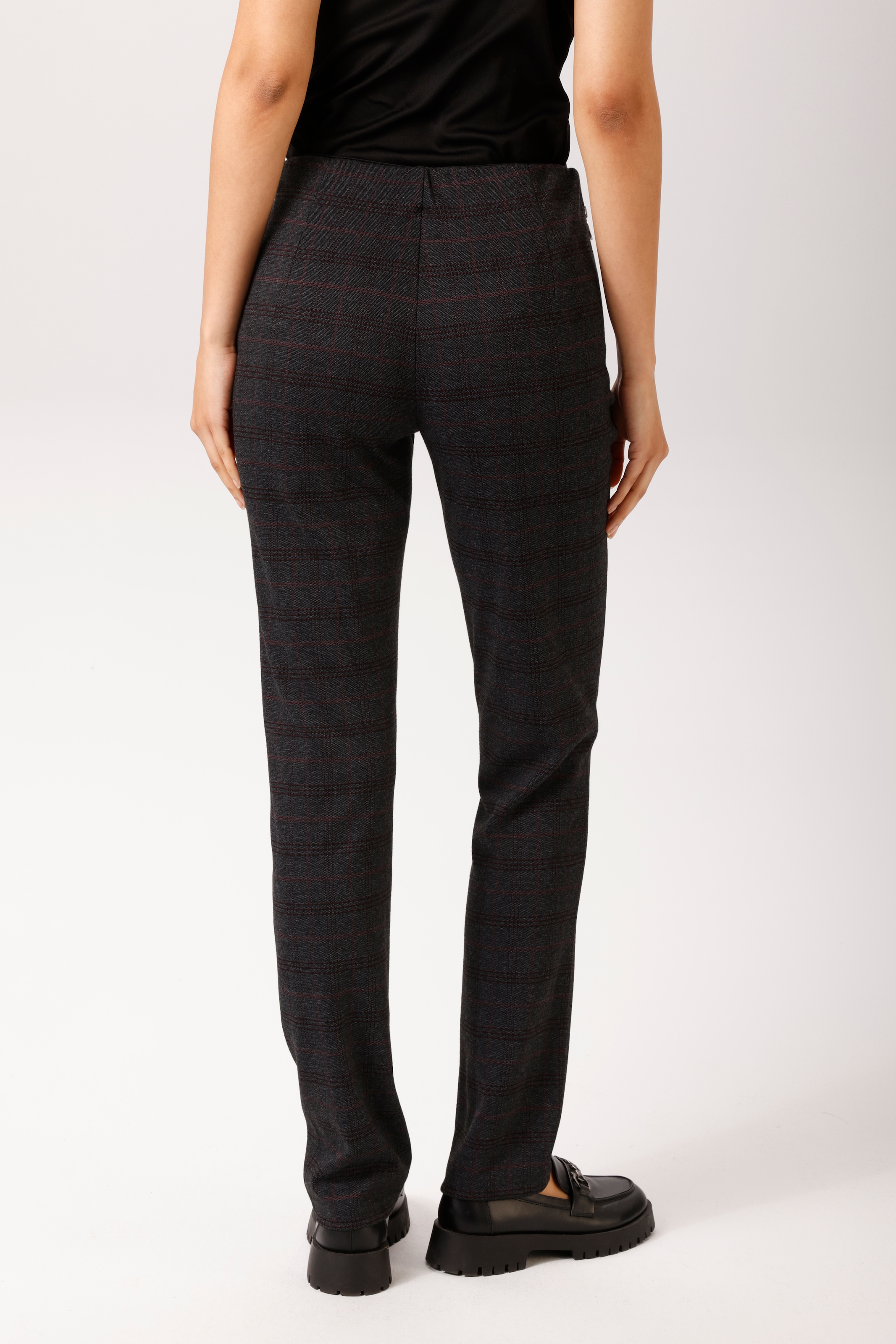 Aniston CASUAL Pantalon à enfiler  dans un discret motif carreaux aux couleurs tendance - NOUVELLE COLLECTION