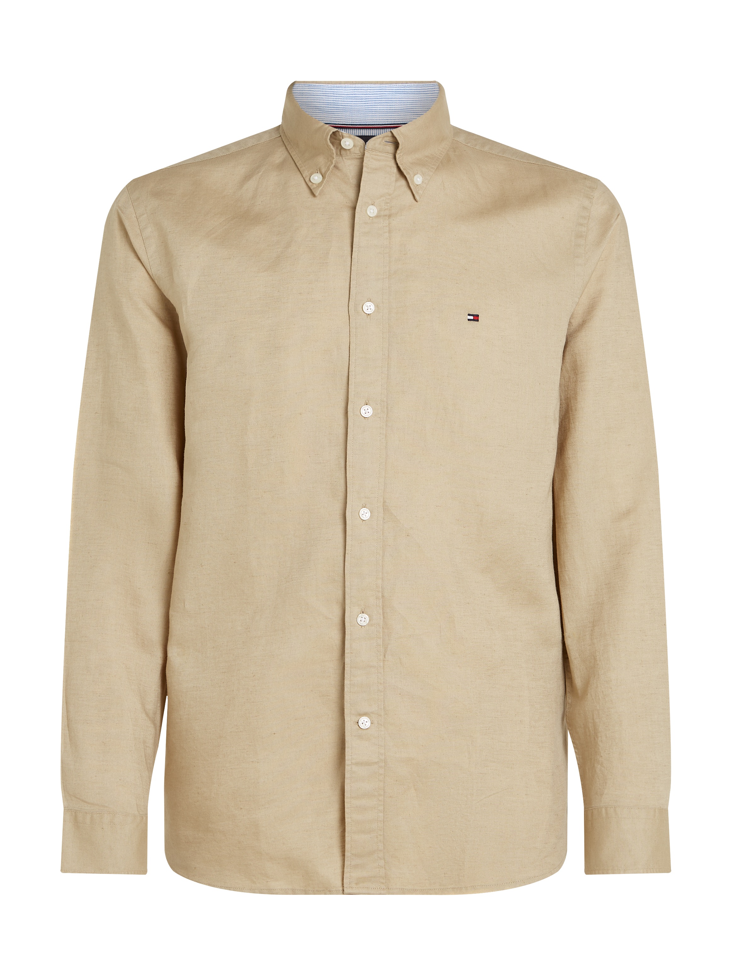 Tommy Hilfiger Chemise à manches longues »LINEN BLEND SOLID Regular Fit SHIRT« avec col boutonné