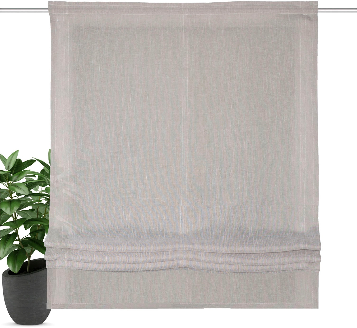HOME WOHNIDEEN Paroi japonaise »TIRIAN« mit Velcro store enrouleur décoratif aspect lin, uni